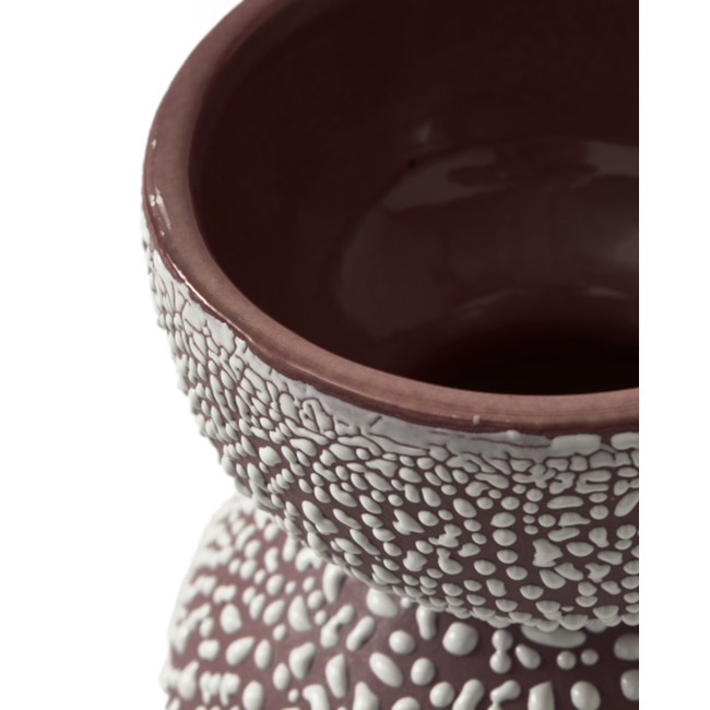PolsPotten Boolb Dots Vase - S - Dark Purple