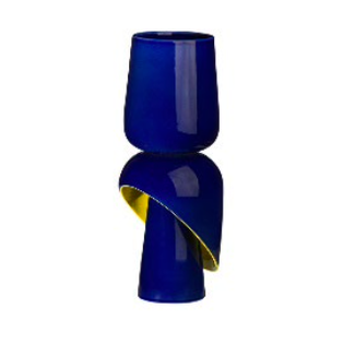 Ceramiche Rometti VASE TOULIPA GM - Glossy blue and yellow (H 41 cm Ø 16 cm)