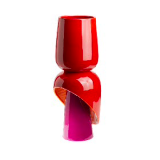 Ceramiche Rometti VASE TOULIPA GM - Glossy red, fuchsia and orange (H 41 cm Ø 16 cm)