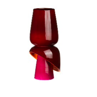 Ceramiche Rometti VASE TOULIPA PM - Glossy bordeaux, fuchsia and orange (H 36 cm Ø 16 cm)