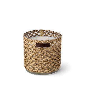 Côté Bougie Marrakech BOUGIE RAPHIA CUIR YARA L / ROSE OUD