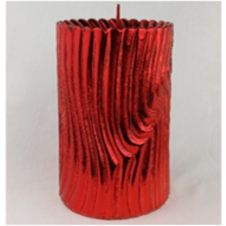 Daniel Ost Candles Red Metallic Betulla Pillar mm.h. 100x90