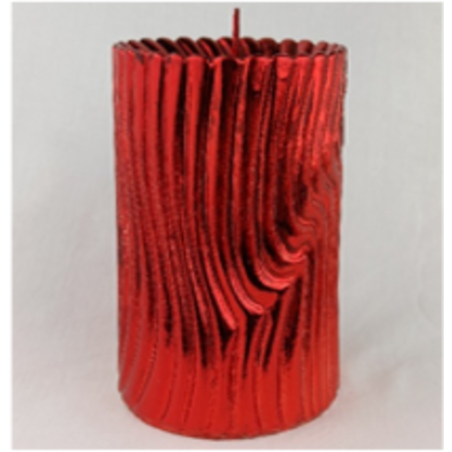 Daniel Ost Candles Red Metallic Betulla Pillar mm.h. 100x90