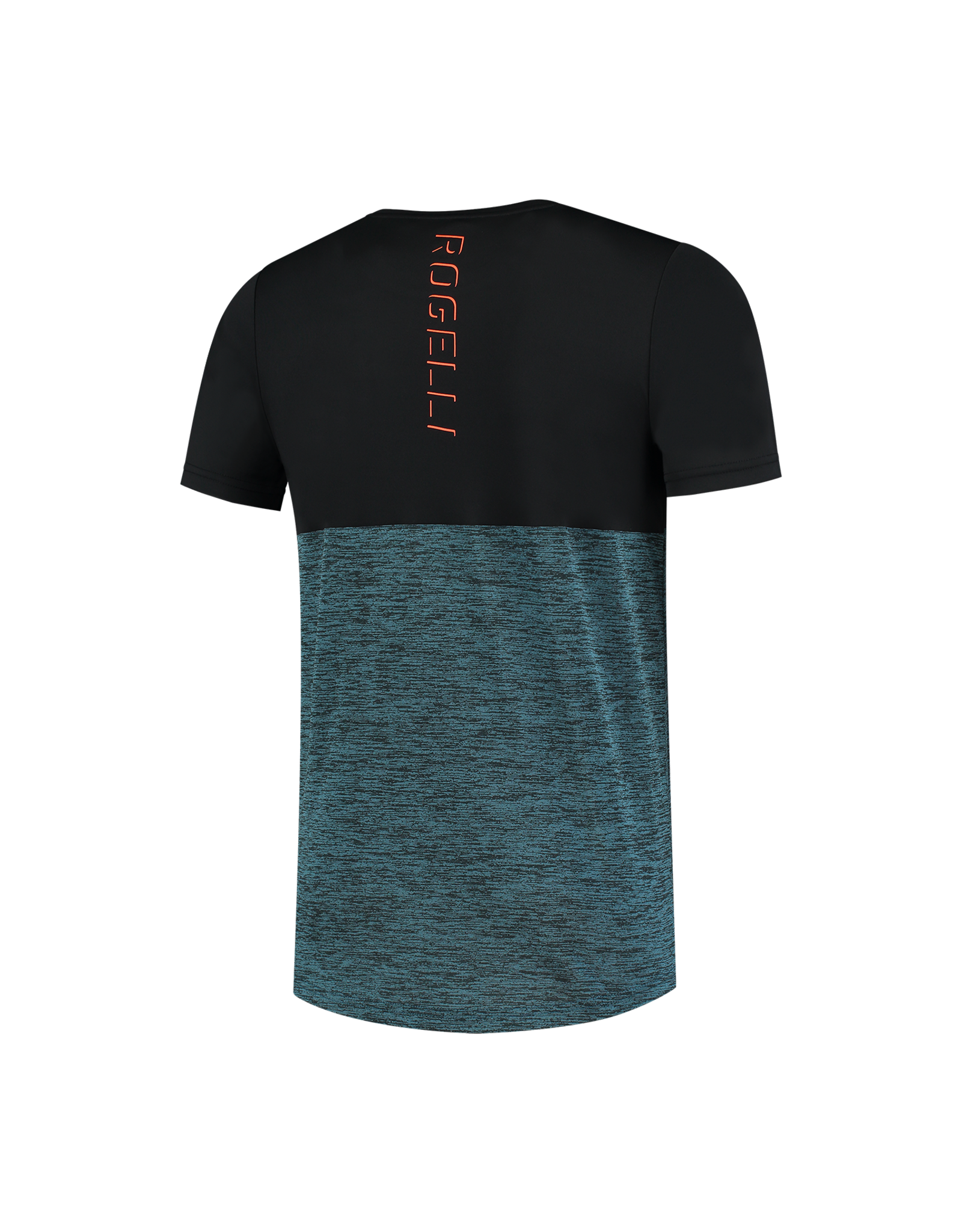 Rogelli Running T-Shirt Essence Blauw/Zwart/Oranje
