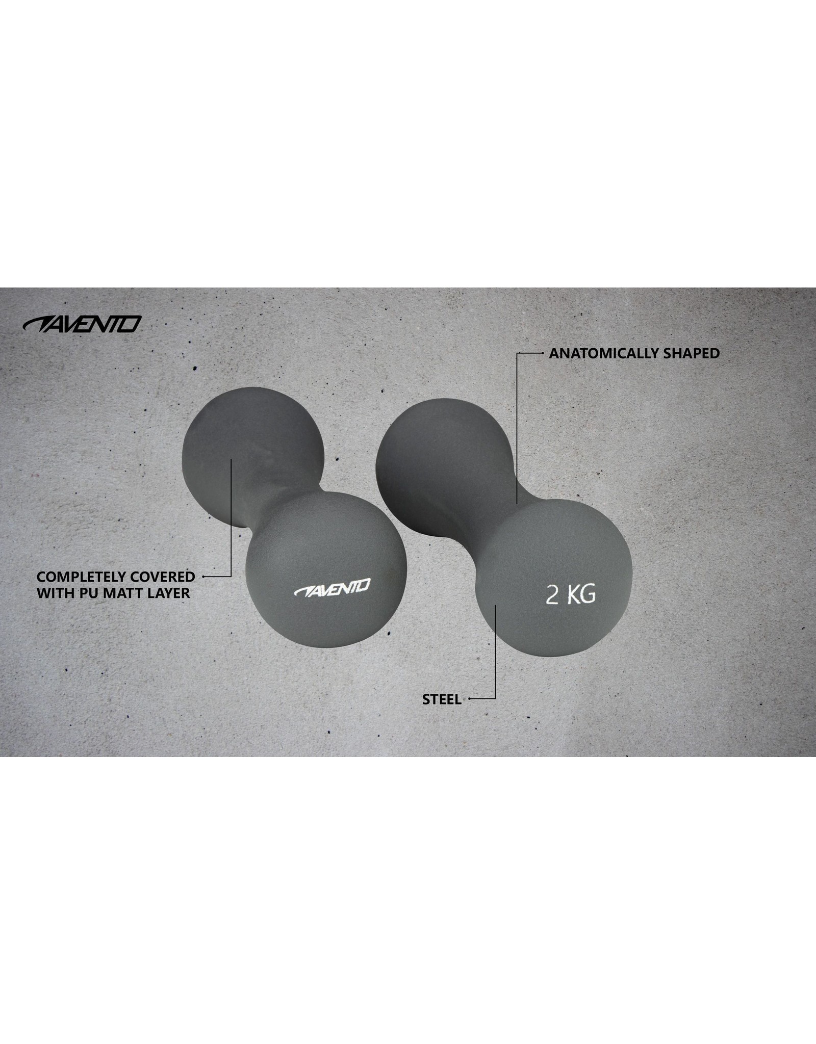Avento Handgewicht Set • Bone - 2x 2 kg •