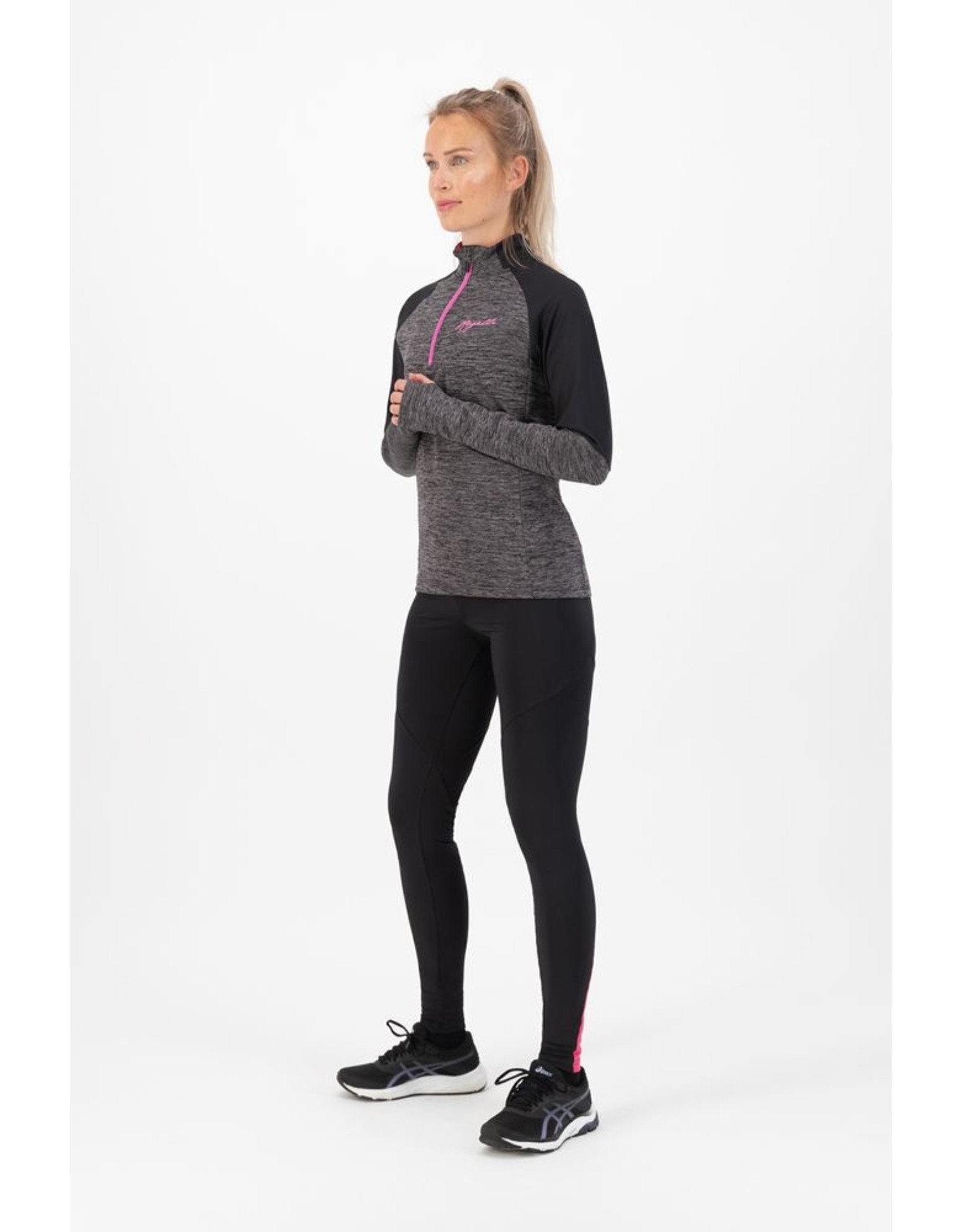 Rogelli Ds Runningtop LM Enjoy melange/zwart/roze