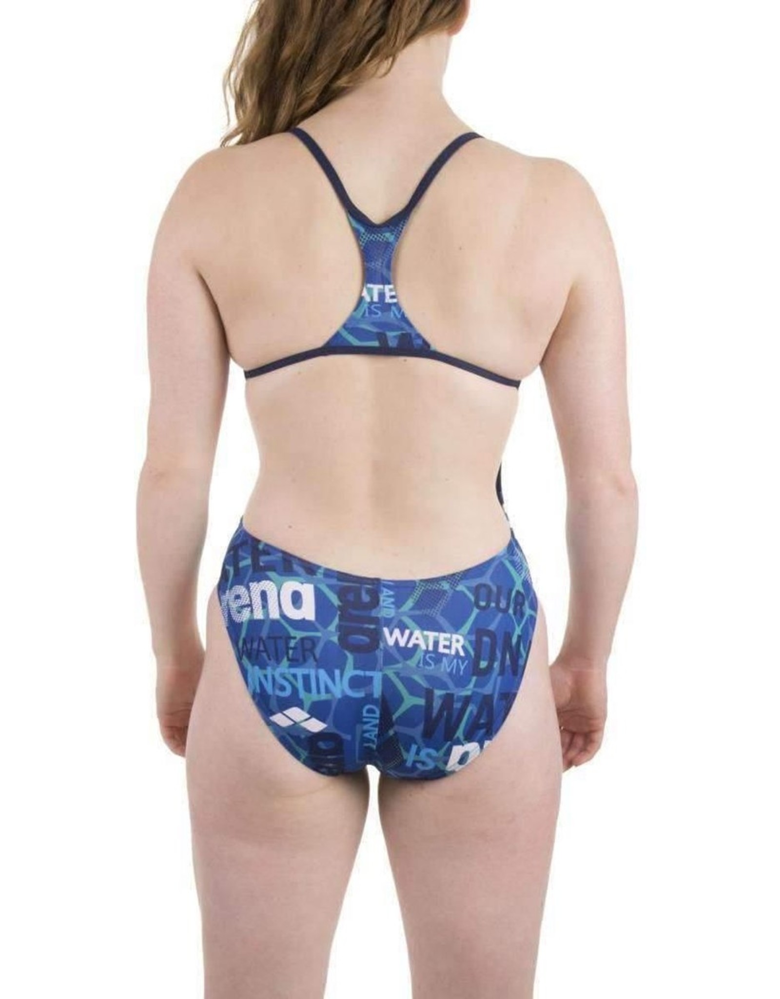 Arena W Evolution One Piece Booster Back Lined Blauw