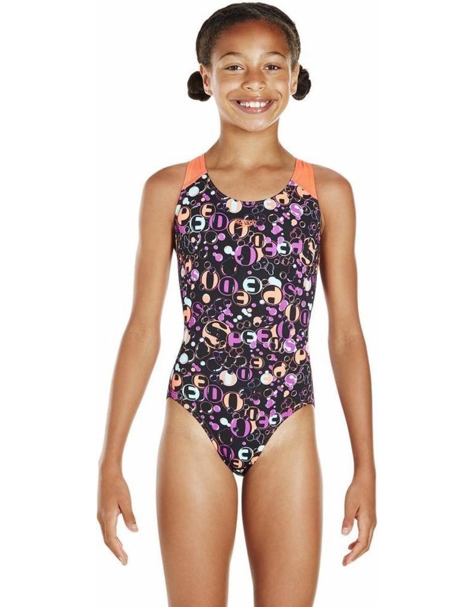 Speedo End Funsplash Allover Badpak zwart/paars/oranje