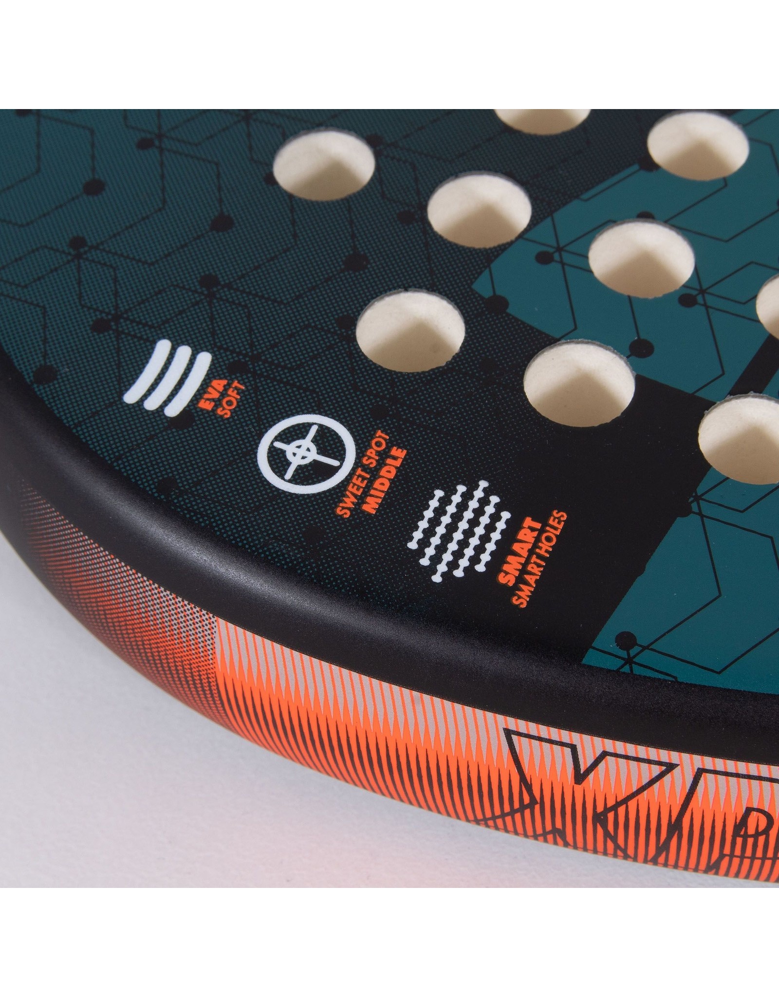 Reece Xplorer Attack Padel Racket-Black-Petrol-Neon Orange