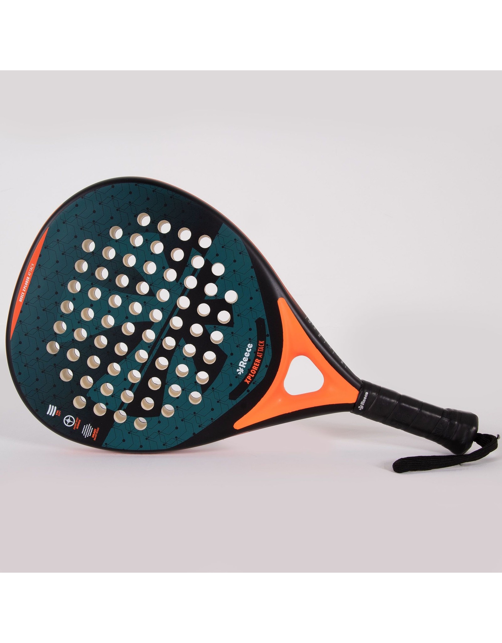Reece Xplorer Attack Padel Racket-Black-Petrol-Neon Orange
