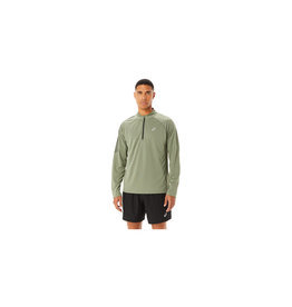 Asics ICON LS 1/2 ZIP-Heren-LICHEN GREEN/PERFORMANCE BLACK