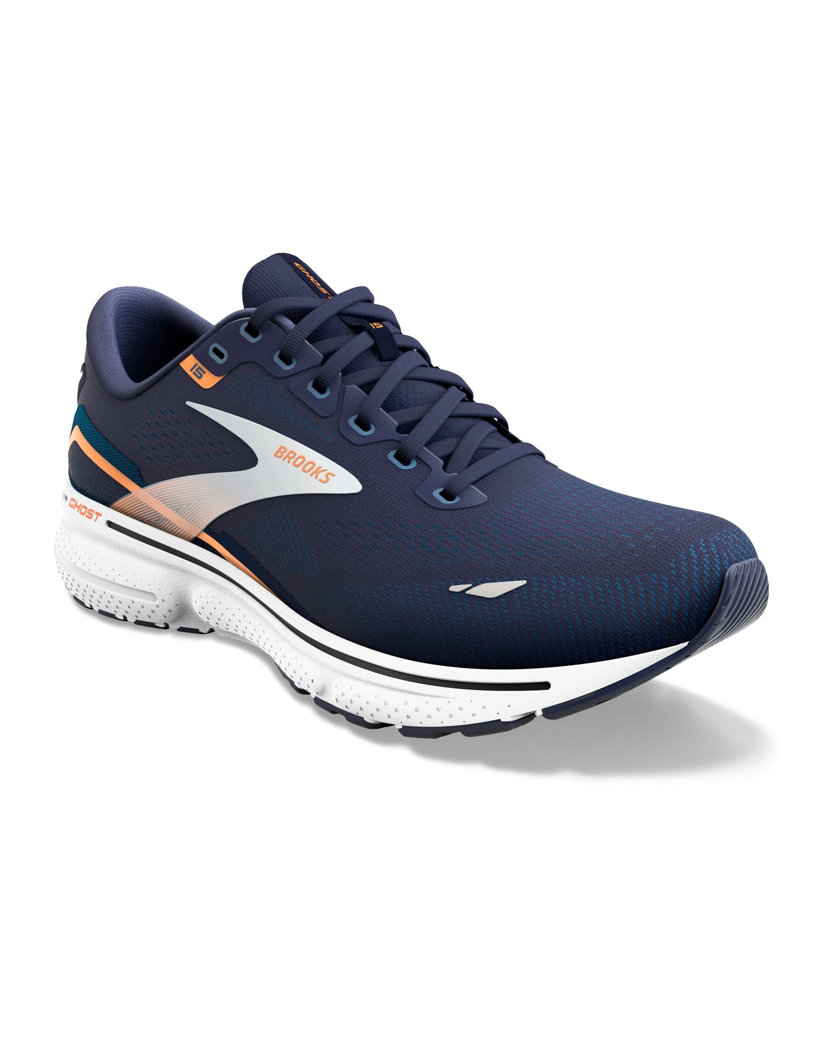 Brooks Ghost 15-Heren-Peacoat/Blue/Orange Pop