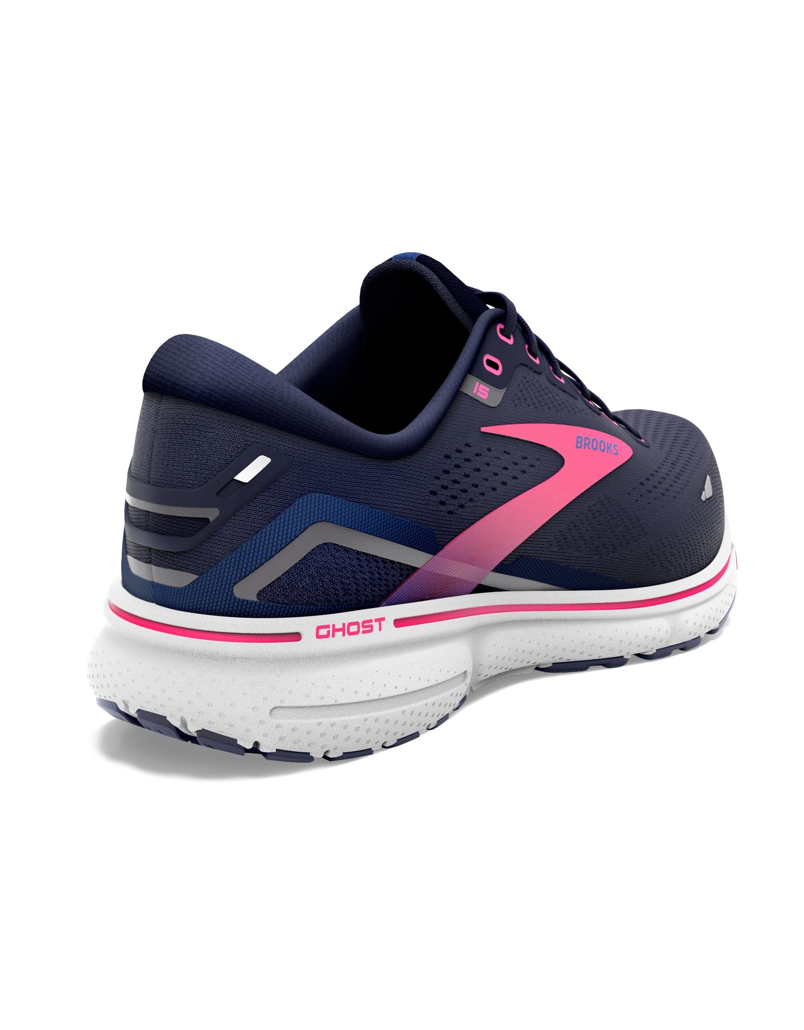 Brooks Ghost 15-Dames-Peacoat/Blue/Pink