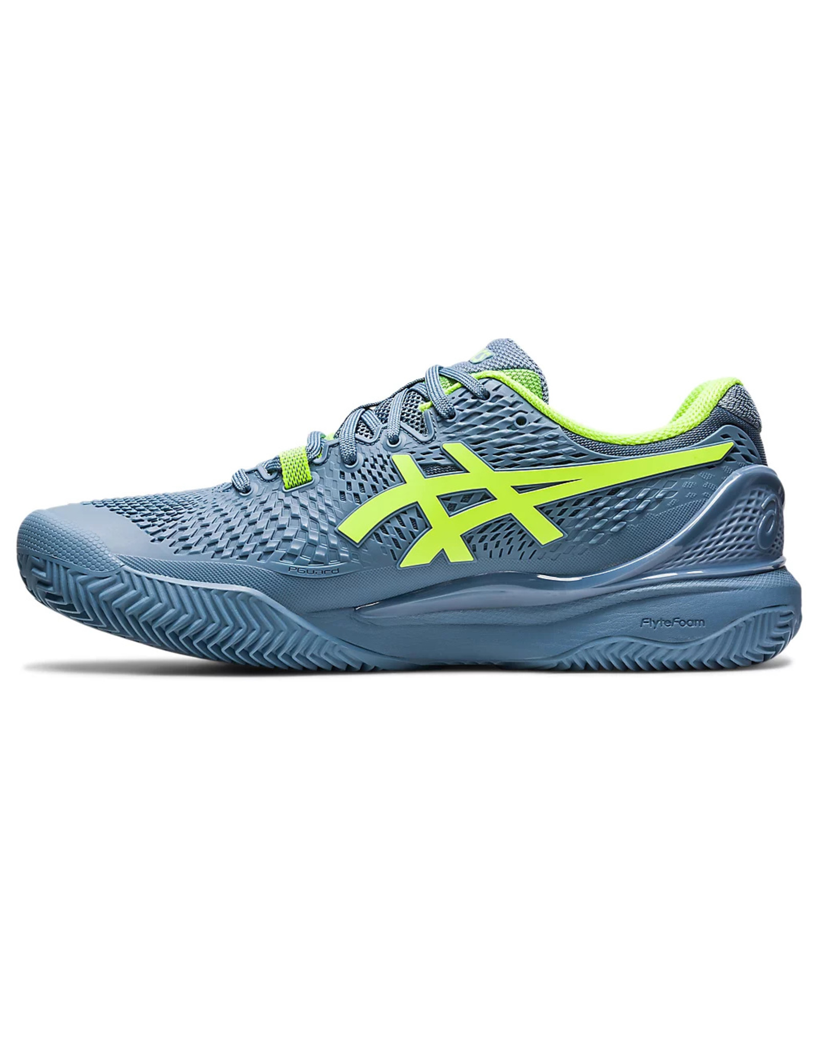 Asics GEL-RESOLUTION 9 CLAY-STEEL BLUE/HAZARD GREEN-Heren