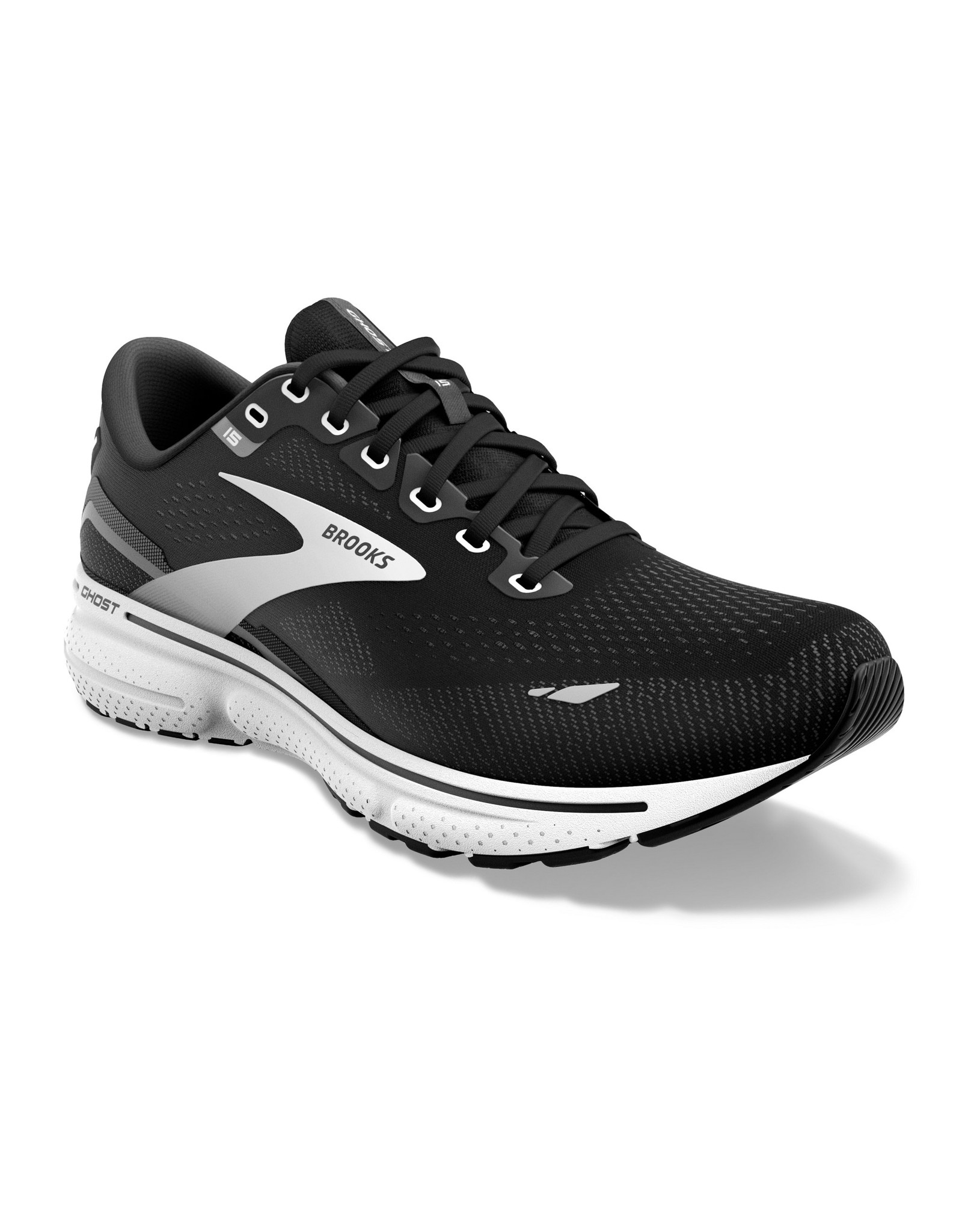 Brooks Ghost 15-Heren-Black/Blackened Pearl/White