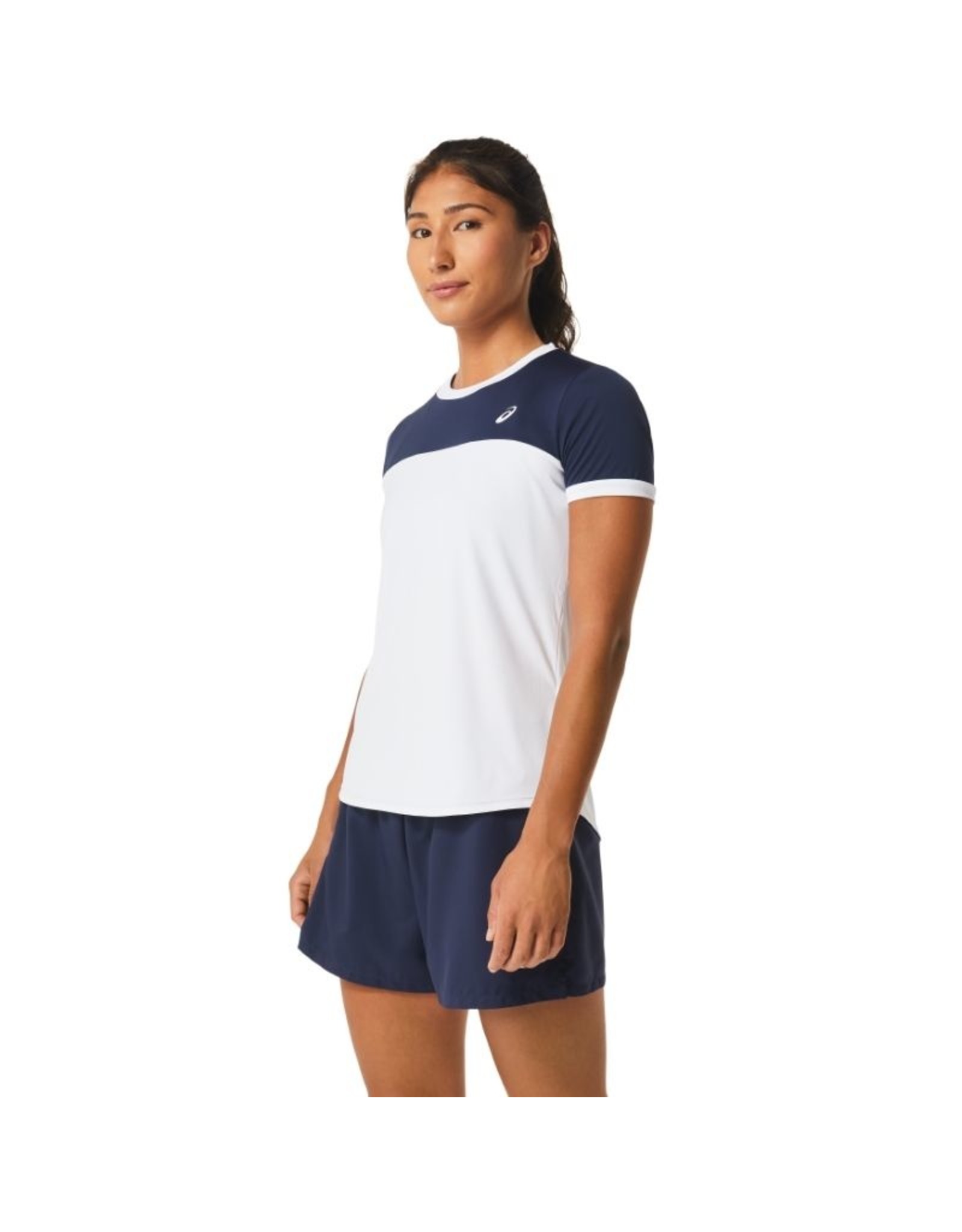 Asics WOMEN COURT SS TOP-BRILLIANT WHITE/MIDNIGHT-Dames