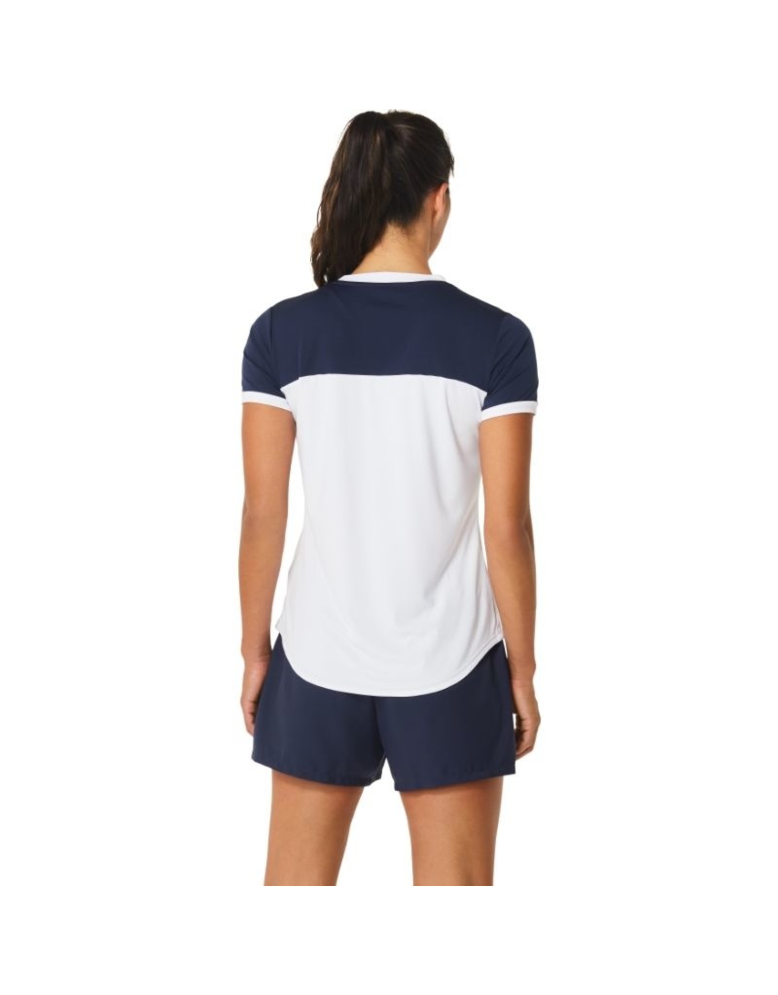 Asics WOMEN COURT SS TOP-BRILLIANT WHITE/MIDNIGHT-Dames