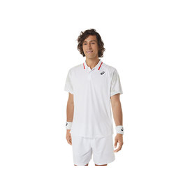 Asics MEN COURT GRAPHIC POLO-SHIRT-BRILLIANT WHITE-Heren