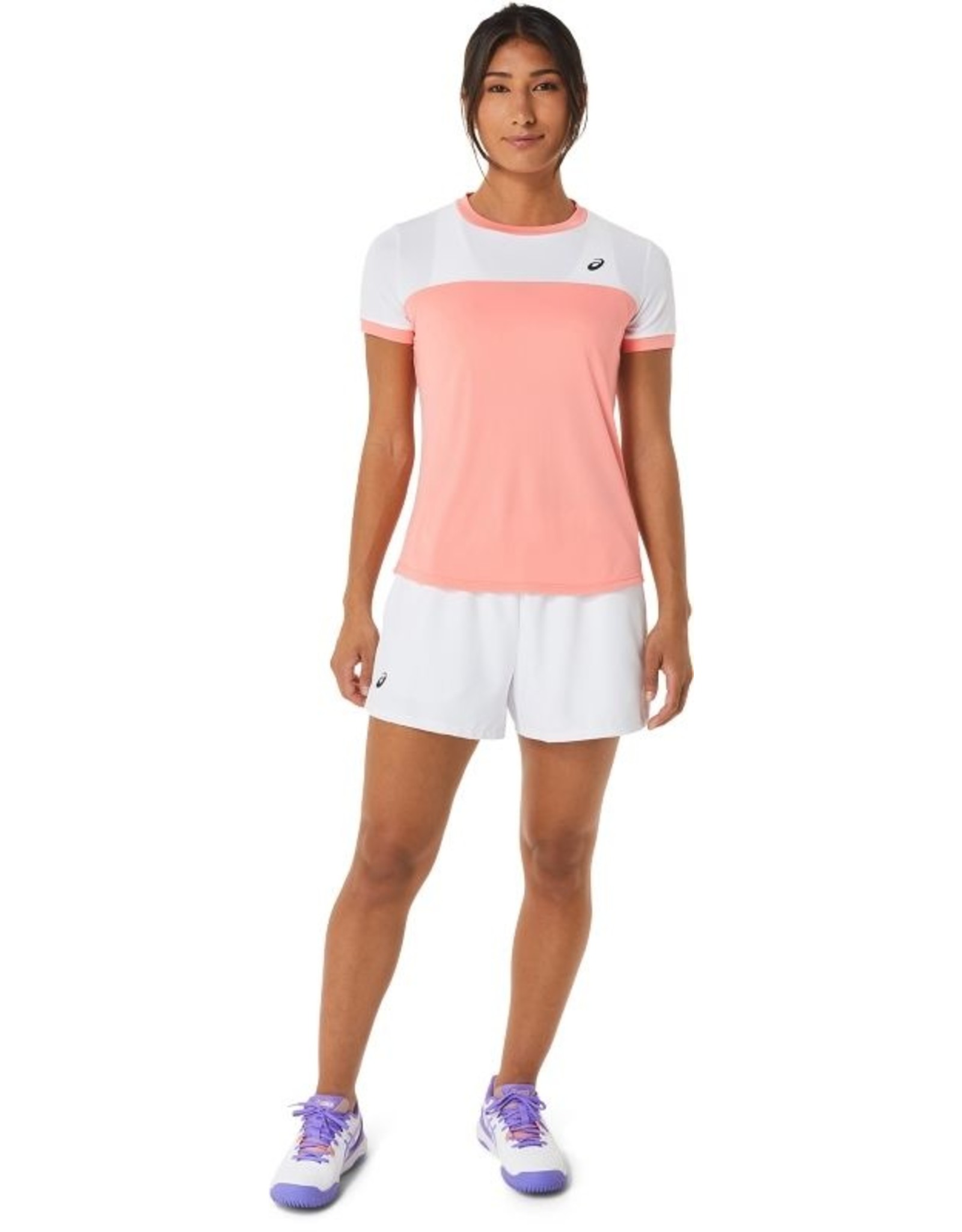 Asics WOMEN COURT SS TOP-GUAVA/BRILLIANT WHITE-Dames