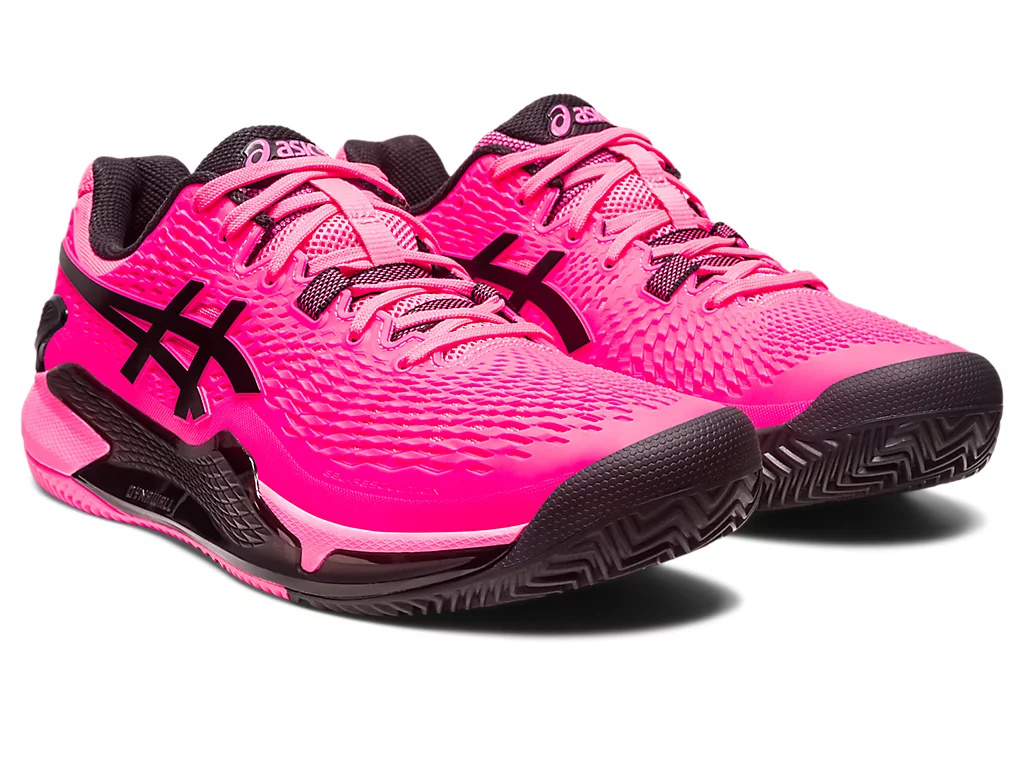 GEL-RESOLUTION CLAY-HOT PINK/BLACK-Heren Maltha Sport