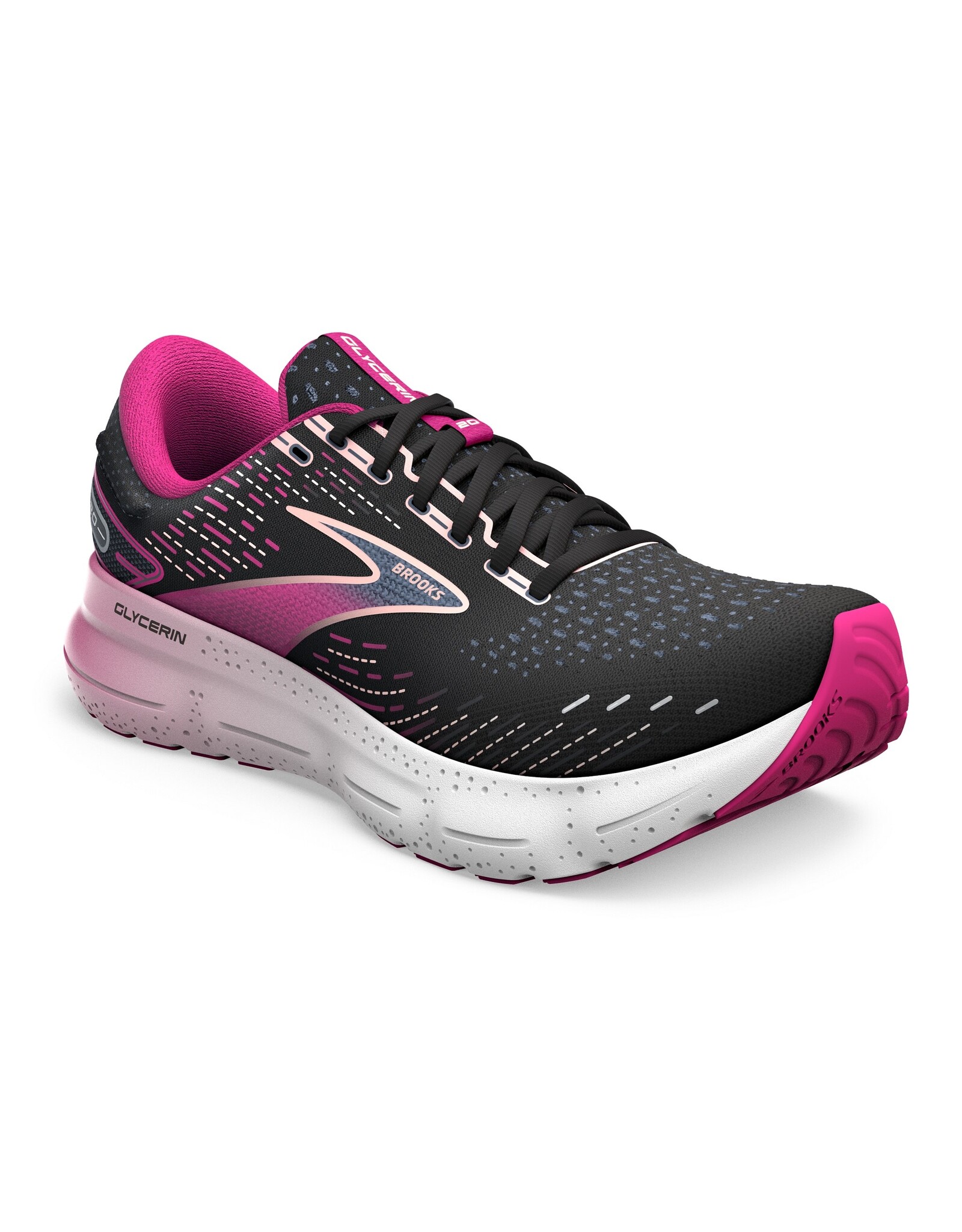 Brooks Glycerin 20-Dames-Black/Fuchsia/Linen