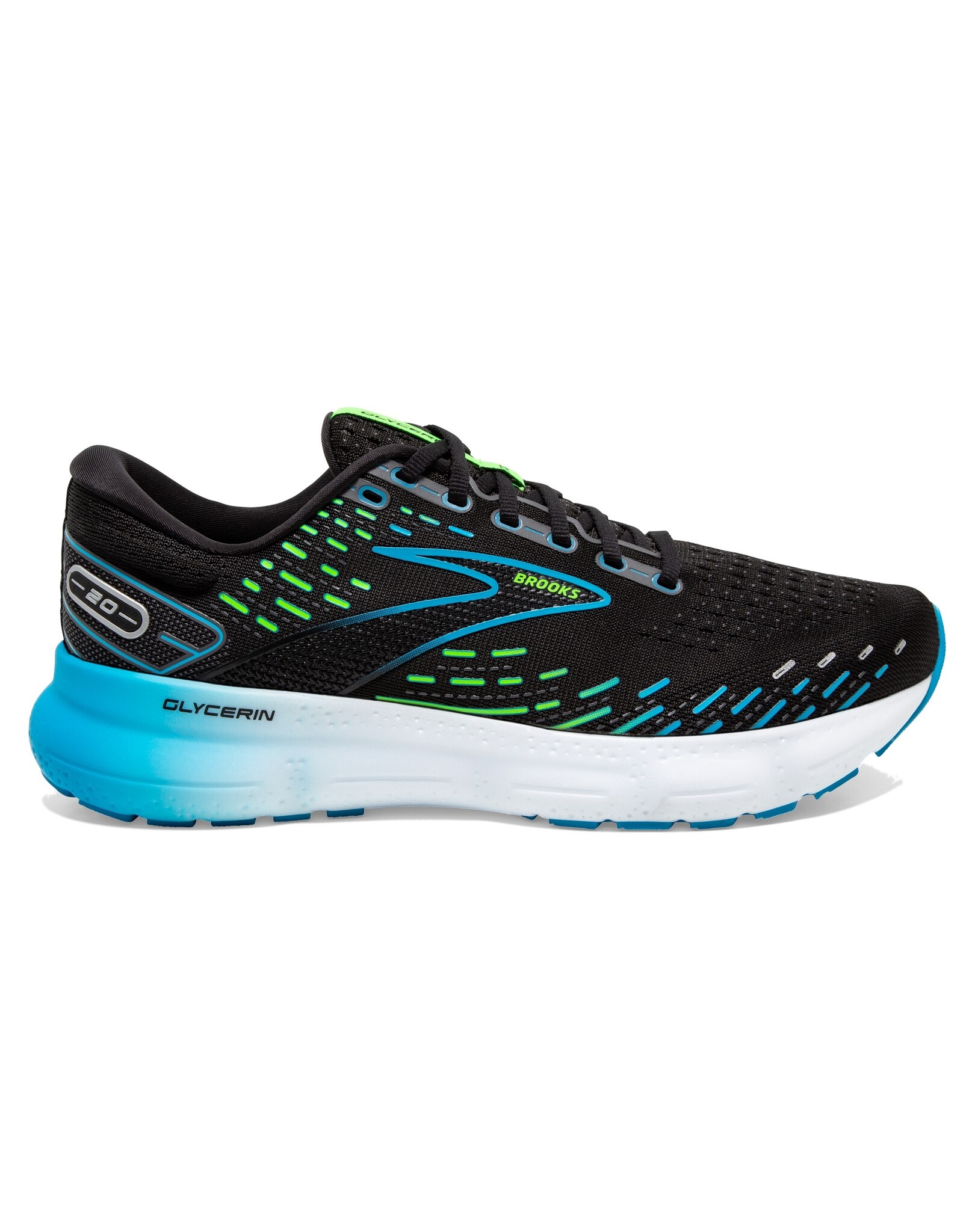 Brooks Glycerin 20-Heren-Black/Hawaiian Ocean/Green