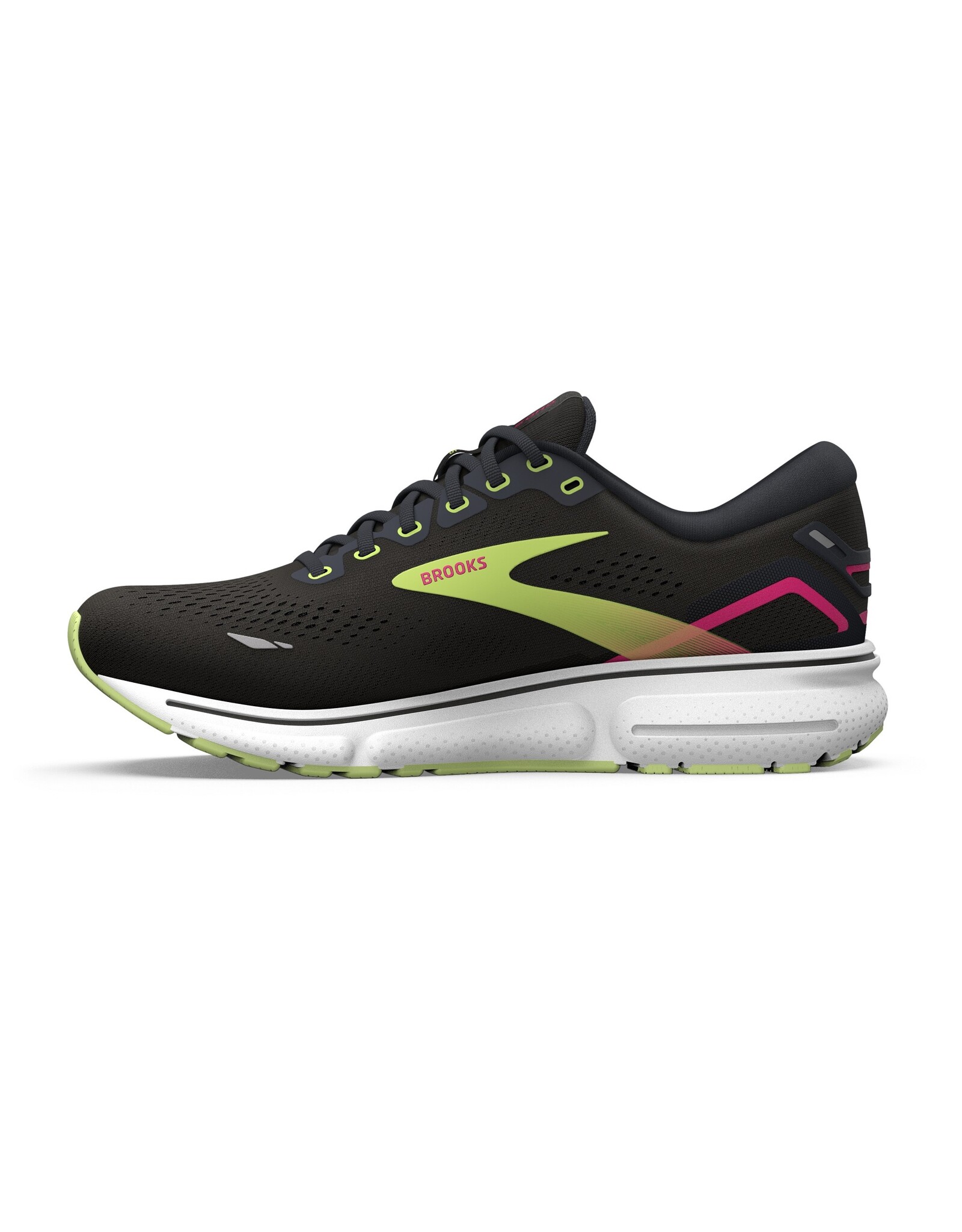 Brooks Ghost 15-Dames-Black/Ebony/Sharp Green