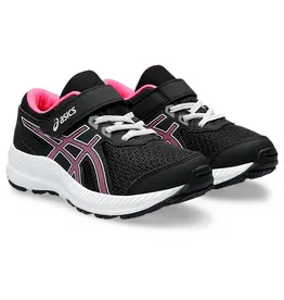 Asics CONTEND 8 PS-Kinderen-BLACK/HOT PINK