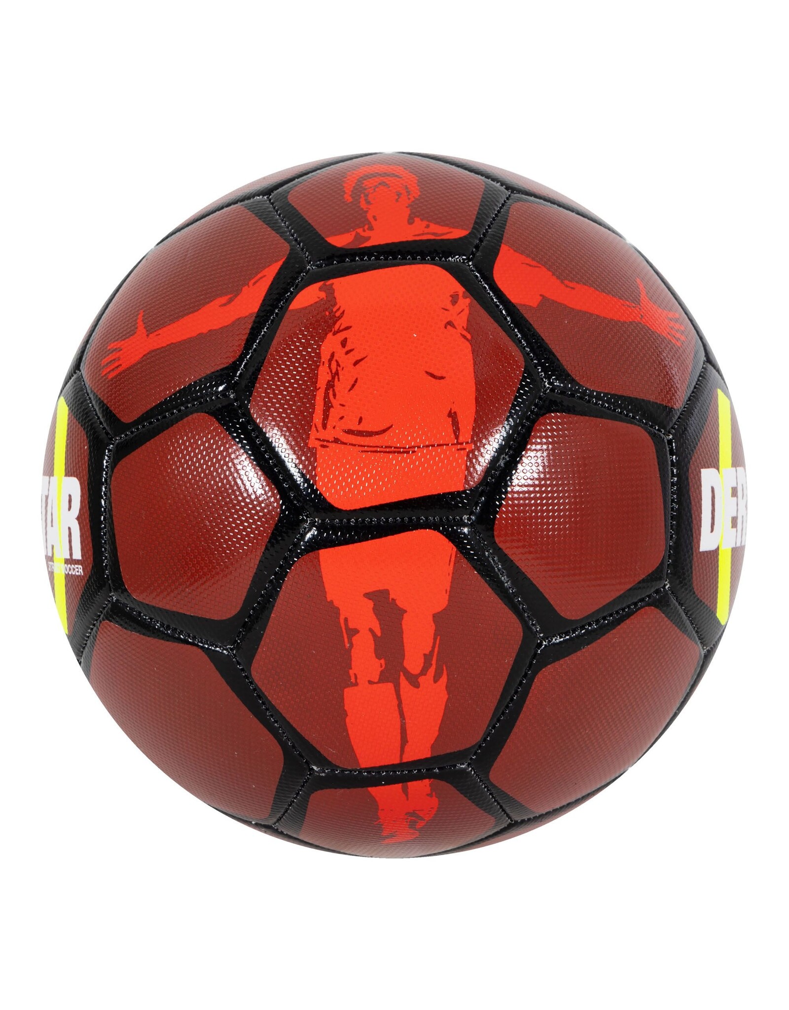 Derbystar Street Soccer Ball-Red-Neon Yellow