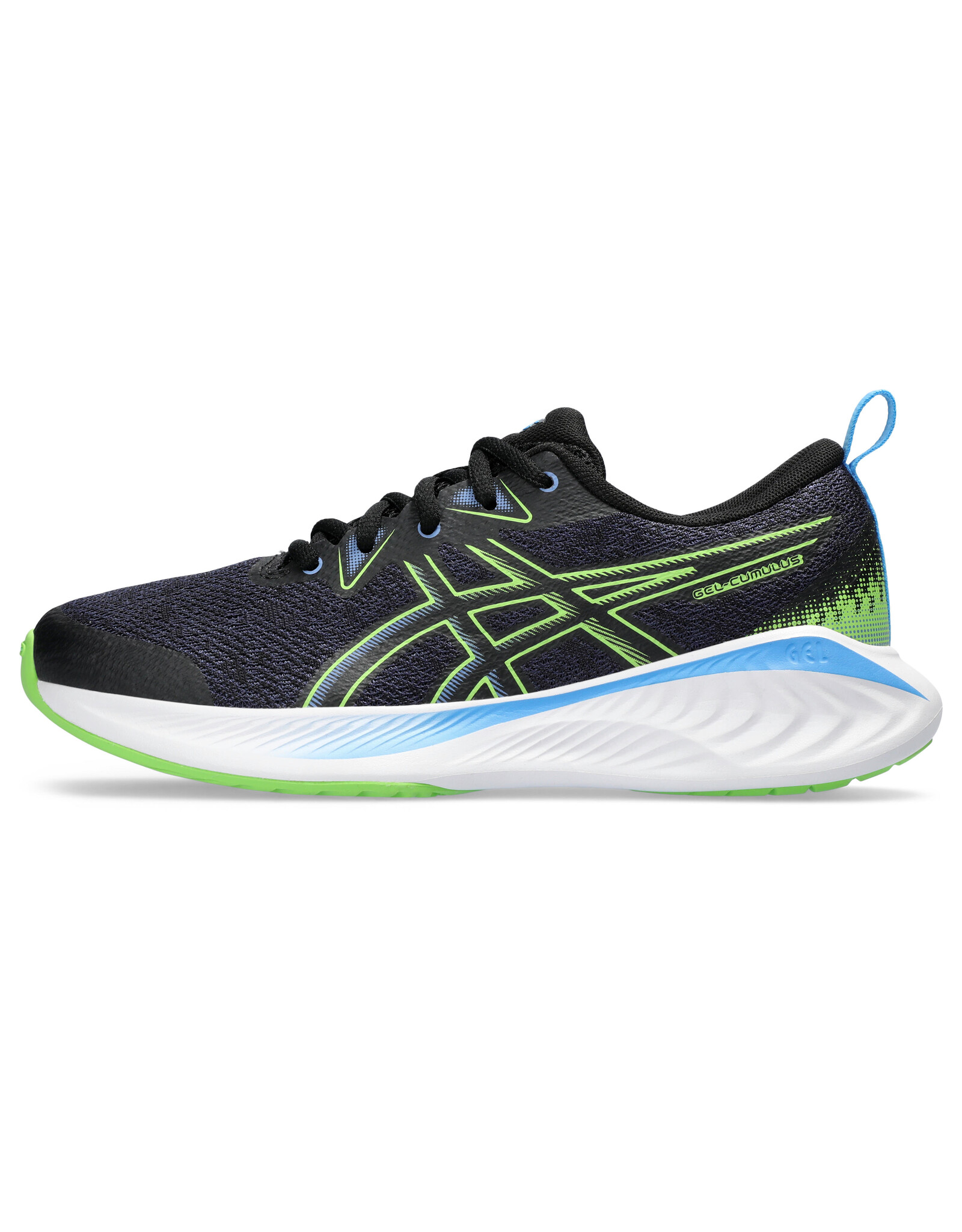 Asics GEL-CUMULUS 25 GS-Kinderen-BLACK/ELECTRIC LIME