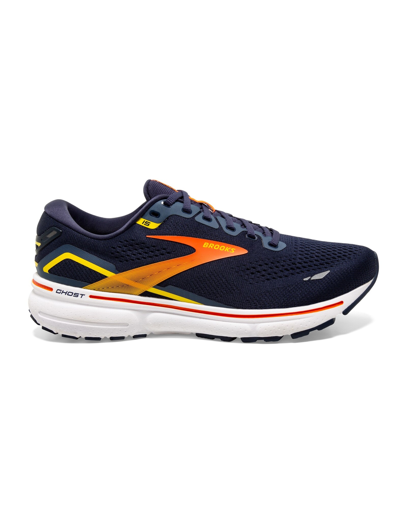 Brooks Ghost 15-Heren-Peacoat/Red/Yellow