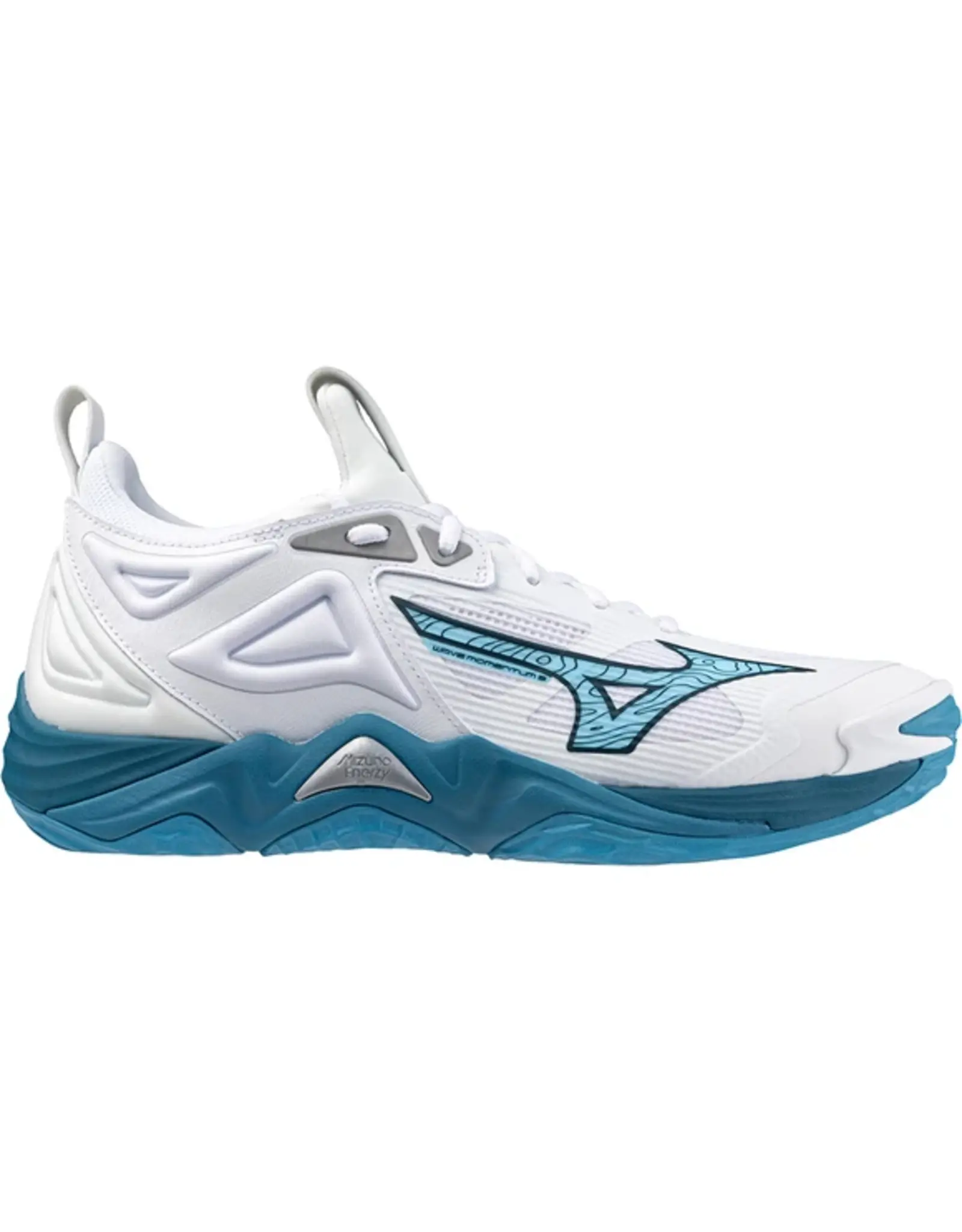 Mizuno SHOE WAVE MOMENTUM-Heren-White/Sailor Blue/Silver