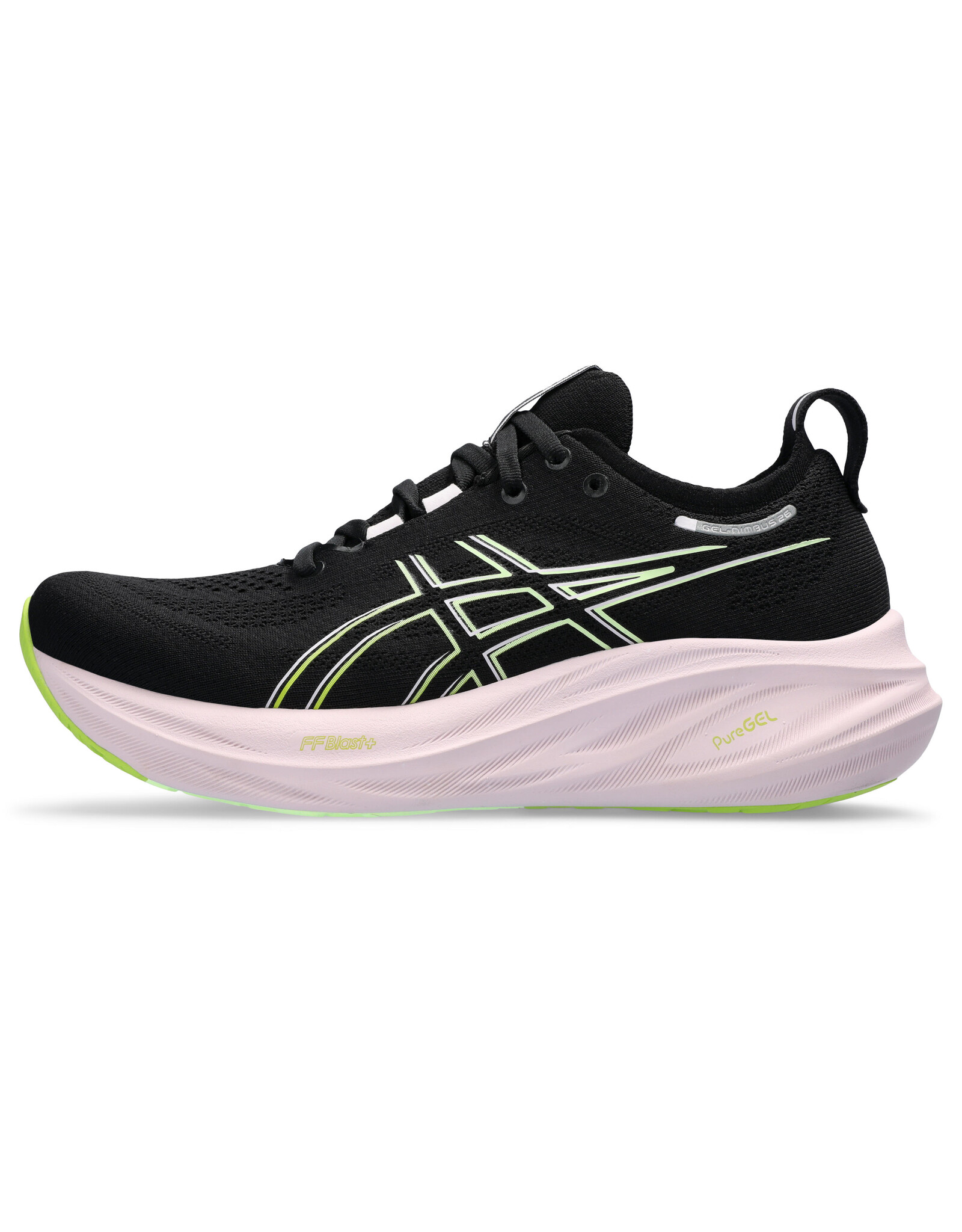 Asics GEL-NIMBUS 26-Dames-BLACK/NEON LIME