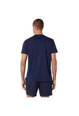 Asics MEN COURT STRIPE SS TOP-Heren-MIDNIGHT