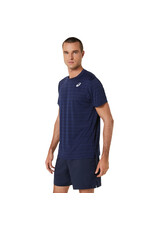 Asics MEN COURT STRIPE SS TOP-Heren-MIDNIGHT