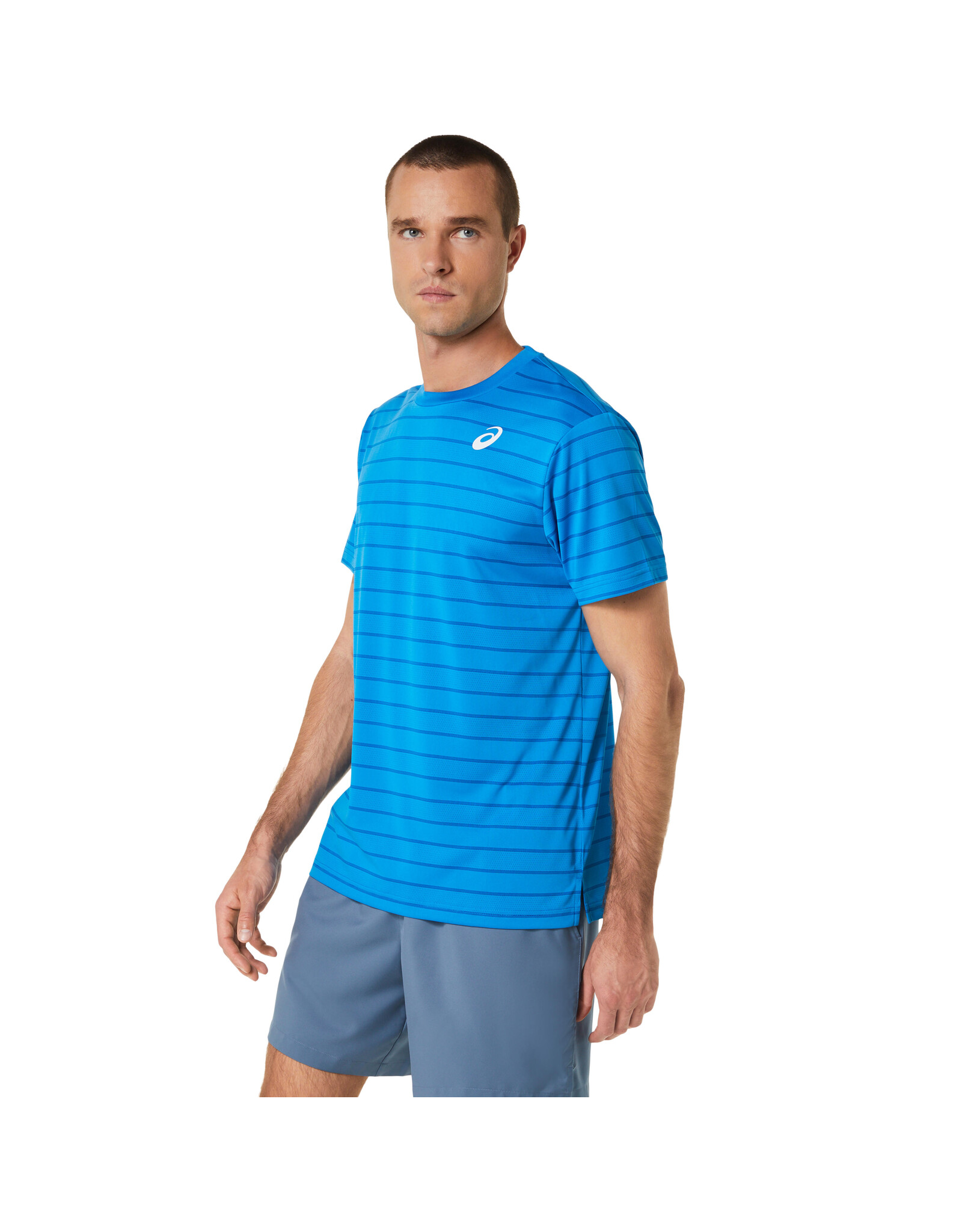 Asics MEN COURT STRIPE SS TOP-Heren-DIRECTOIRE BLUE