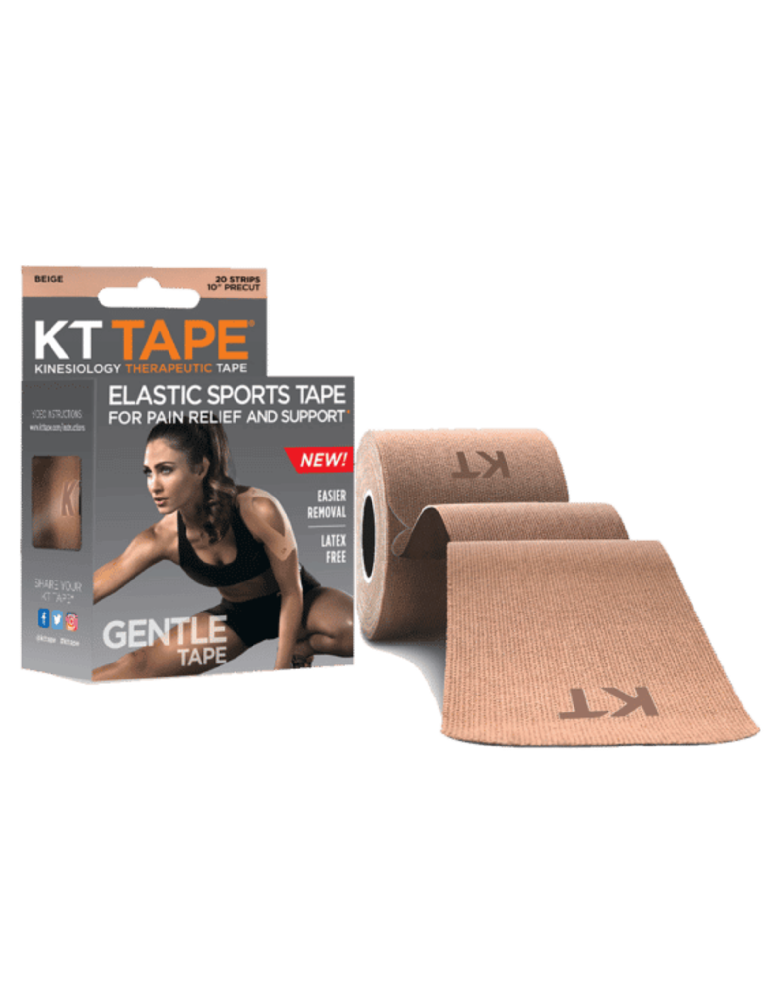 KT TAPE KT Original coton Tape Precut (20 x 25cm)-Gentle Beige