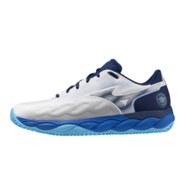 Mizuno SHOE WAVE ENFORCE COURT CC-Heren-White/EstateBlue/RiverBlue