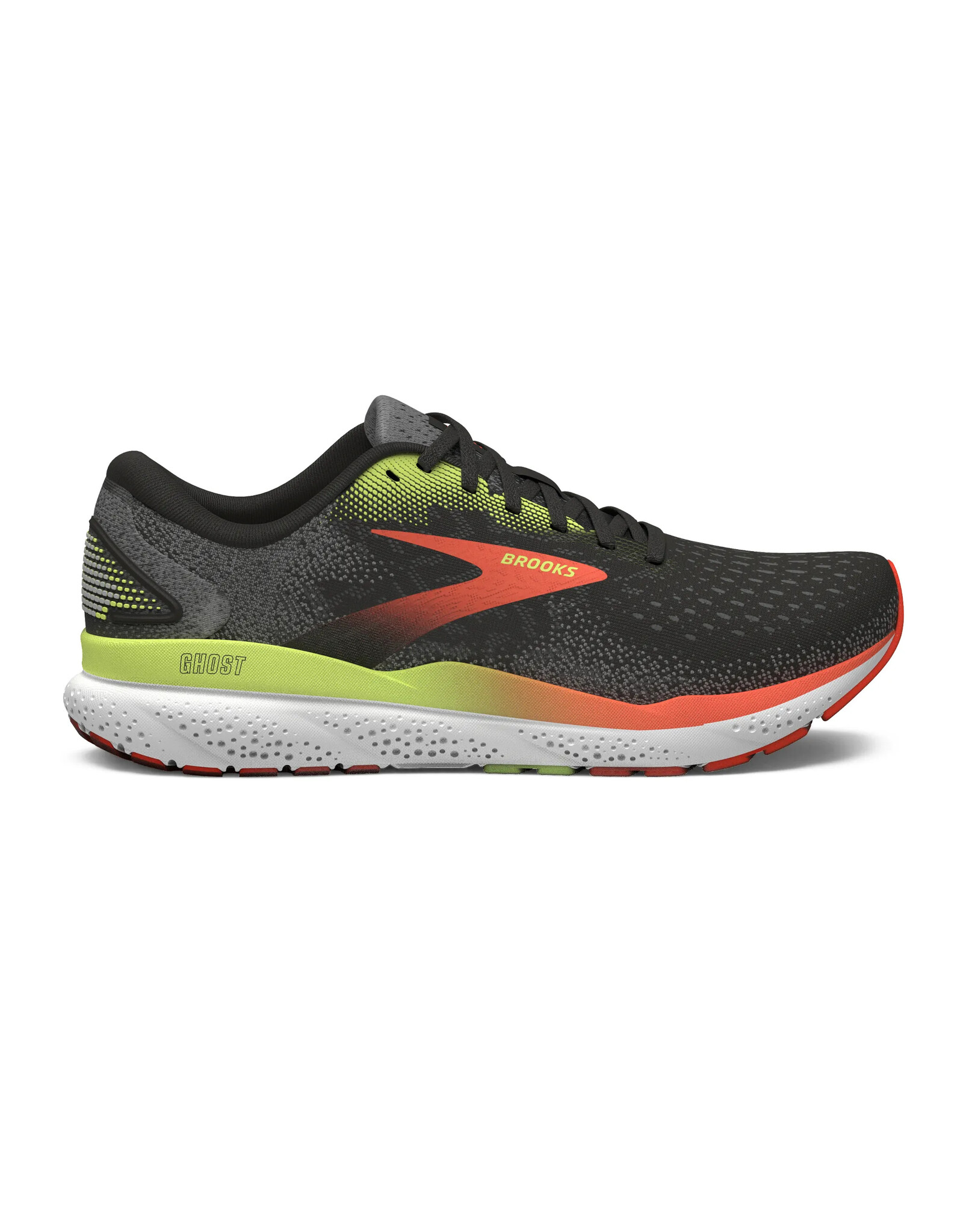 Brooks Ghost 16-Heren-Black/Mandarin Red/Green