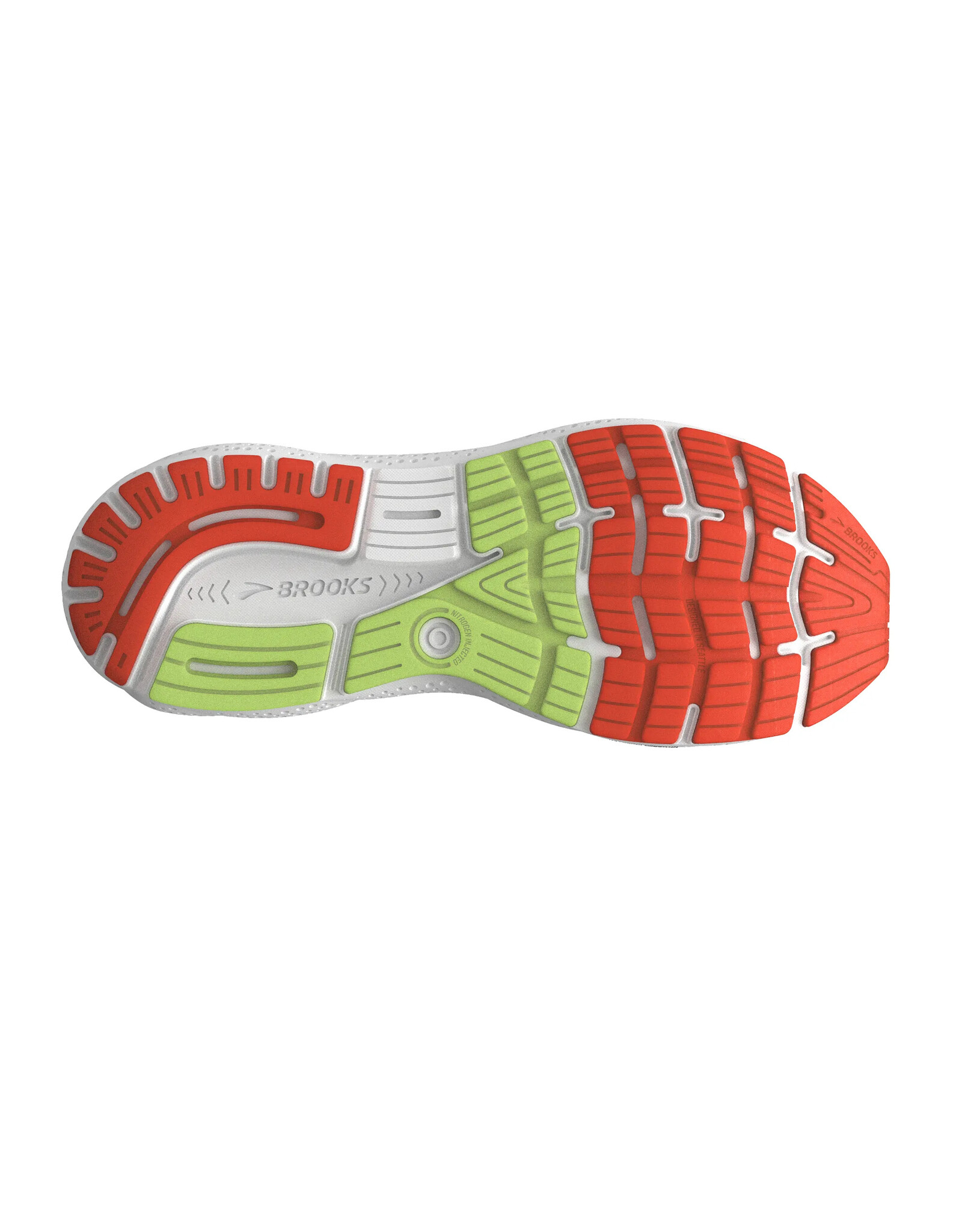Brooks Ghost 16-Heren-Black/Mandarin Red/Green