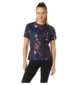 Asics ROAD LITE-SHOW SS TOP-Dames-PERFORMANCE BLACK/BOLD MAGENTA
