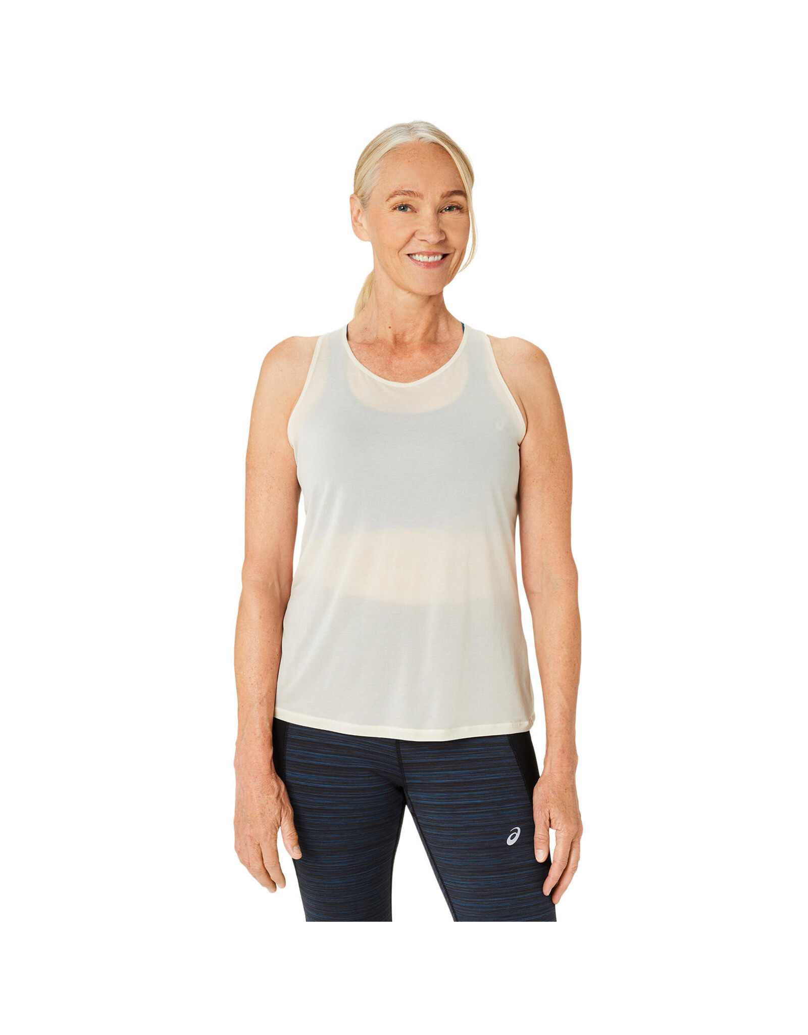 Asics NAGINO RUN LS TOP-Dames-PEPPER/OATMEAL