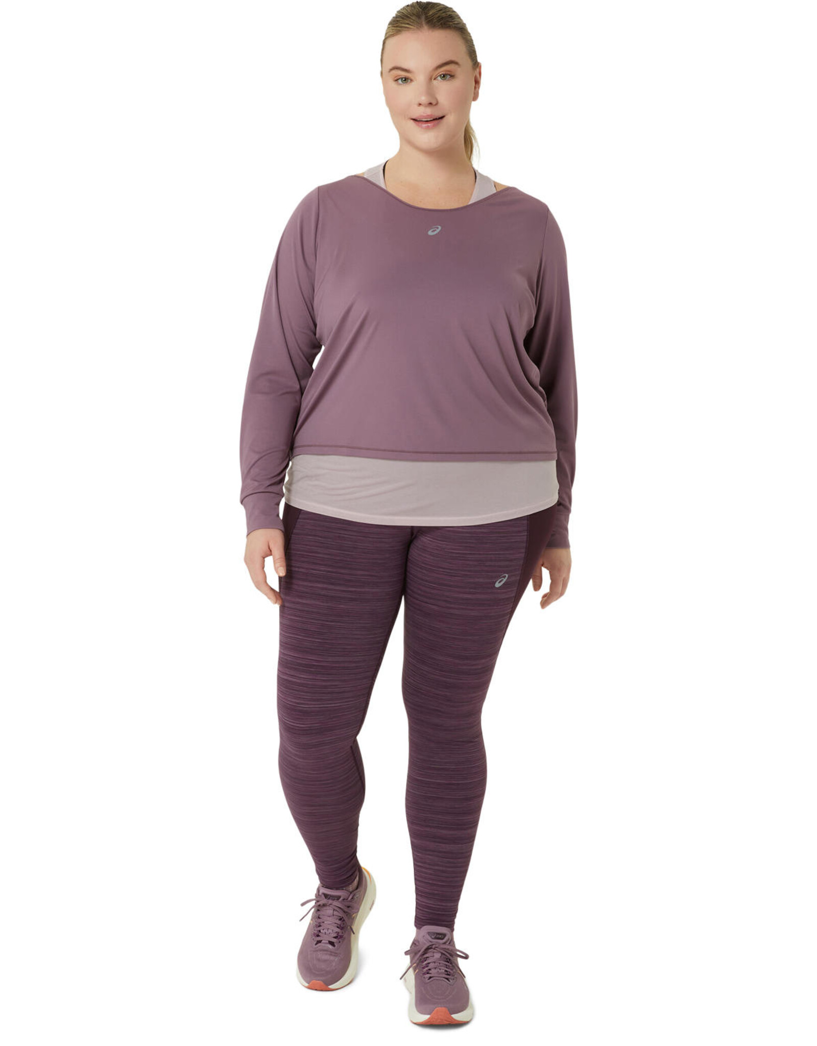 Asics NAGINO RUN LS TOP-Dames-DUSTY MAUVE/WATERSHED ROSE