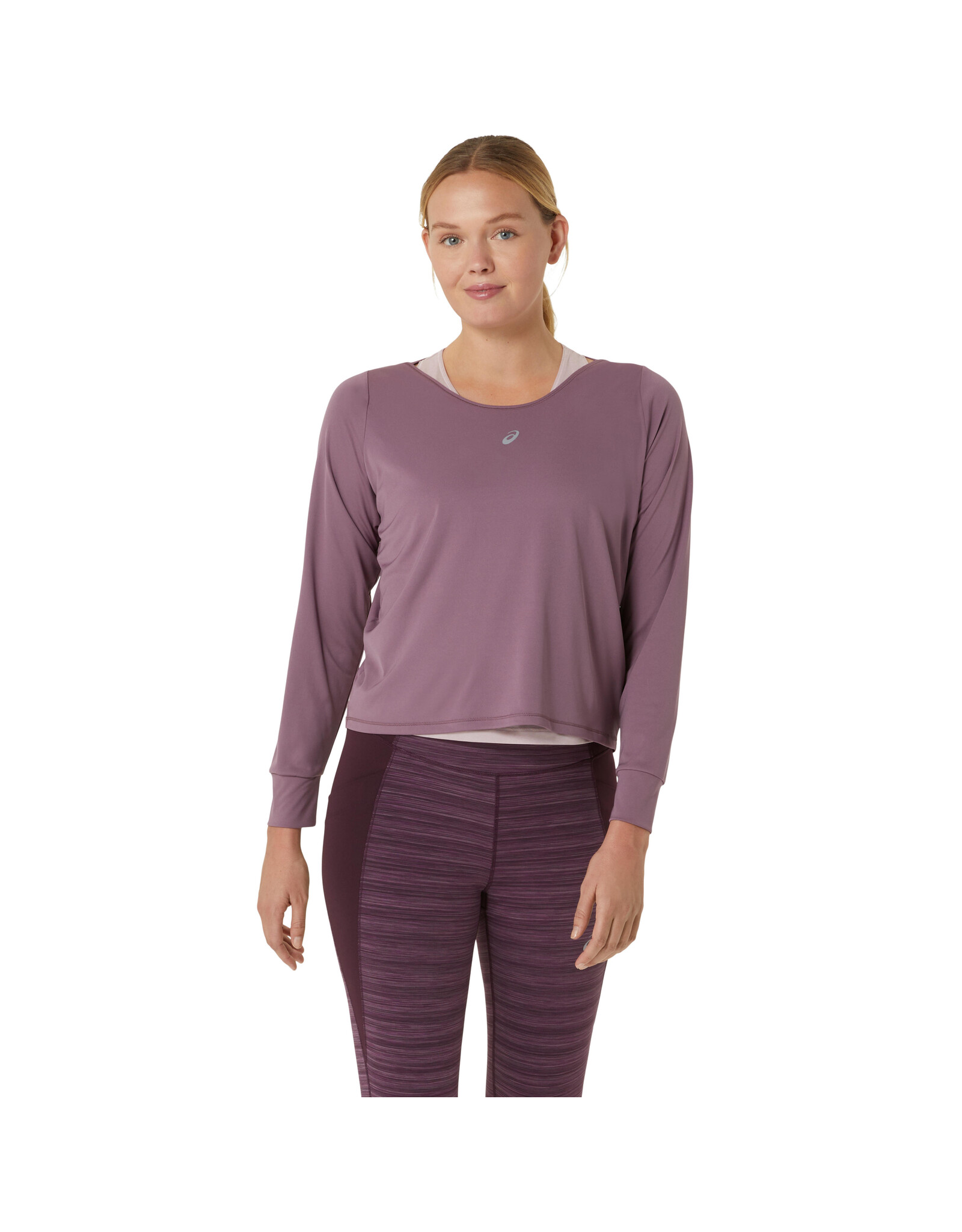 Asics NAGINO RUN LS TOP-Dames-DUSTY MAUVE/WATERSHED ROSE