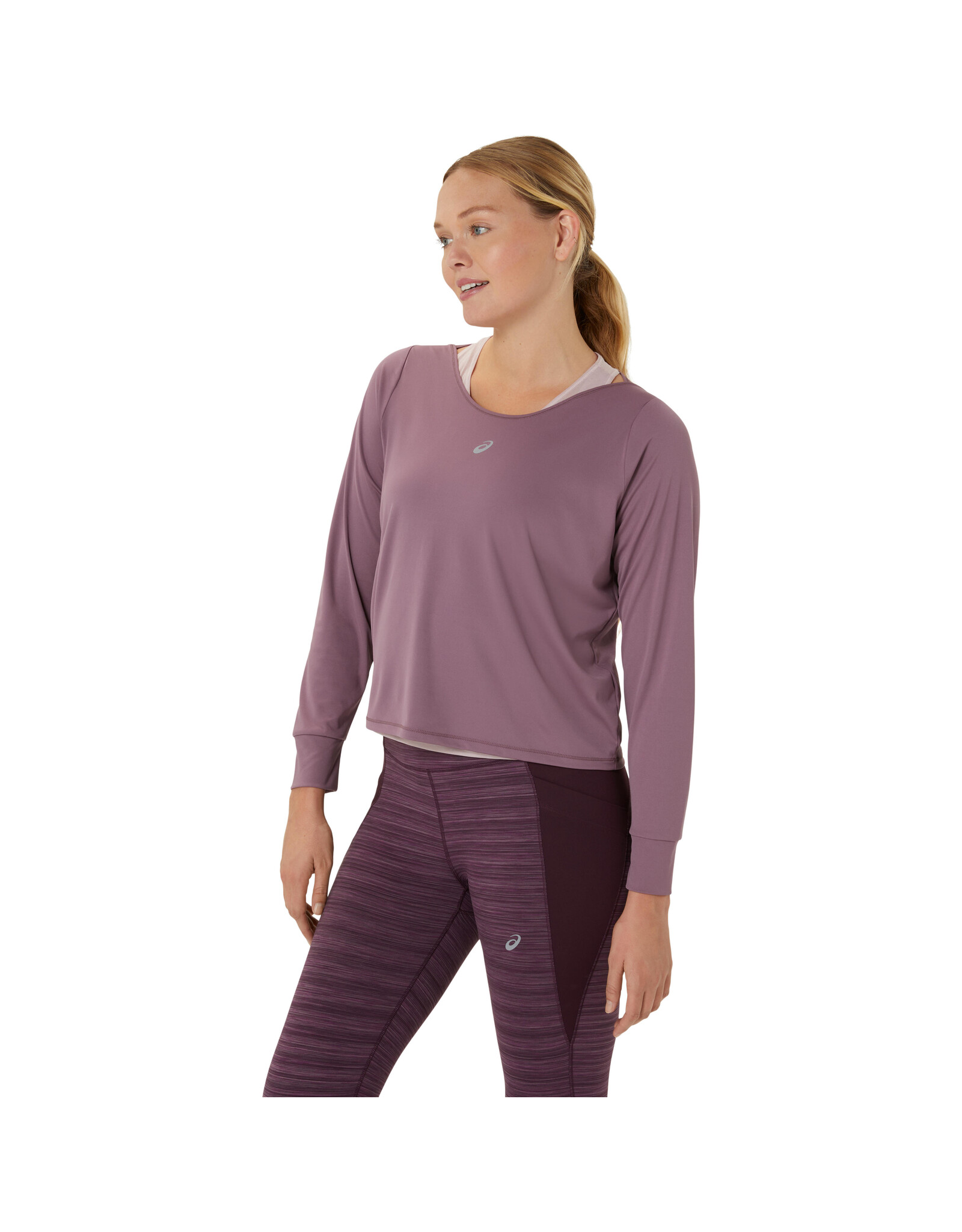 Asics NAGINO RUN LS TOP-Dames-DUSTY MAUVE/WATERSHED ROSE