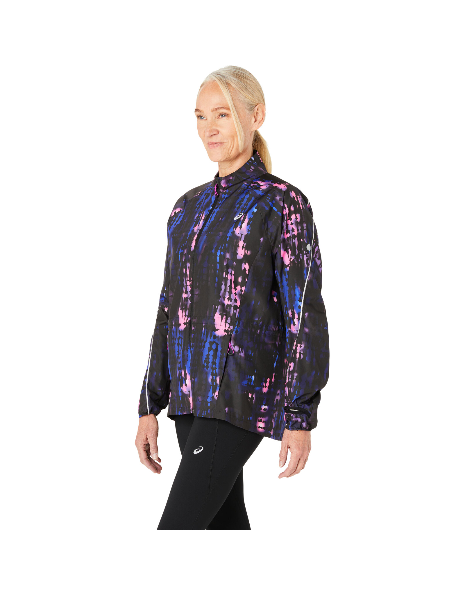 Asics ROAD LITE-SHOW PACKABLE JACKET-Dames-PERFORMANCE BLACK/BOLD MAGENTA