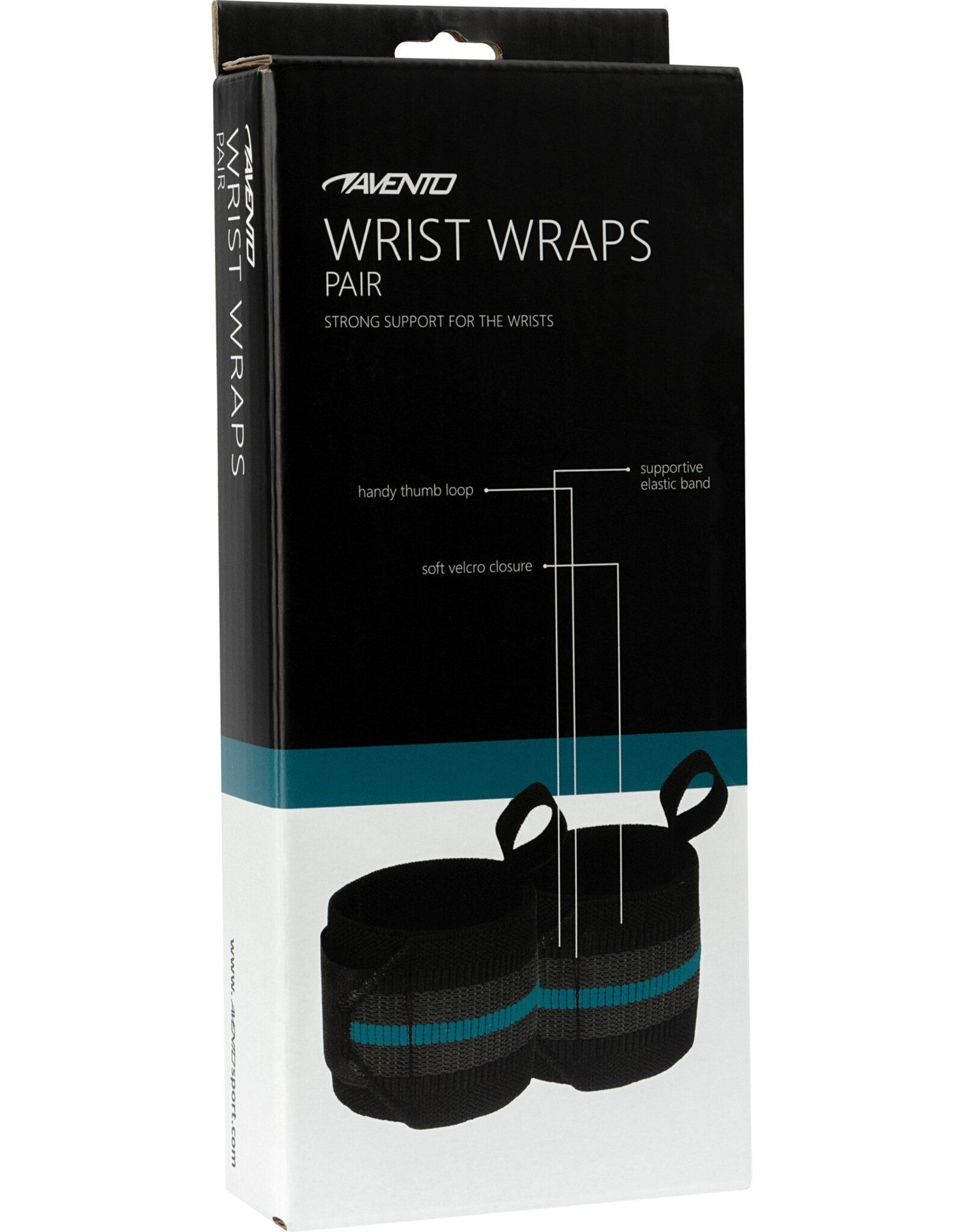 Avento Wrist Wraps • Paar •-Zwart/Blauw (BLK)