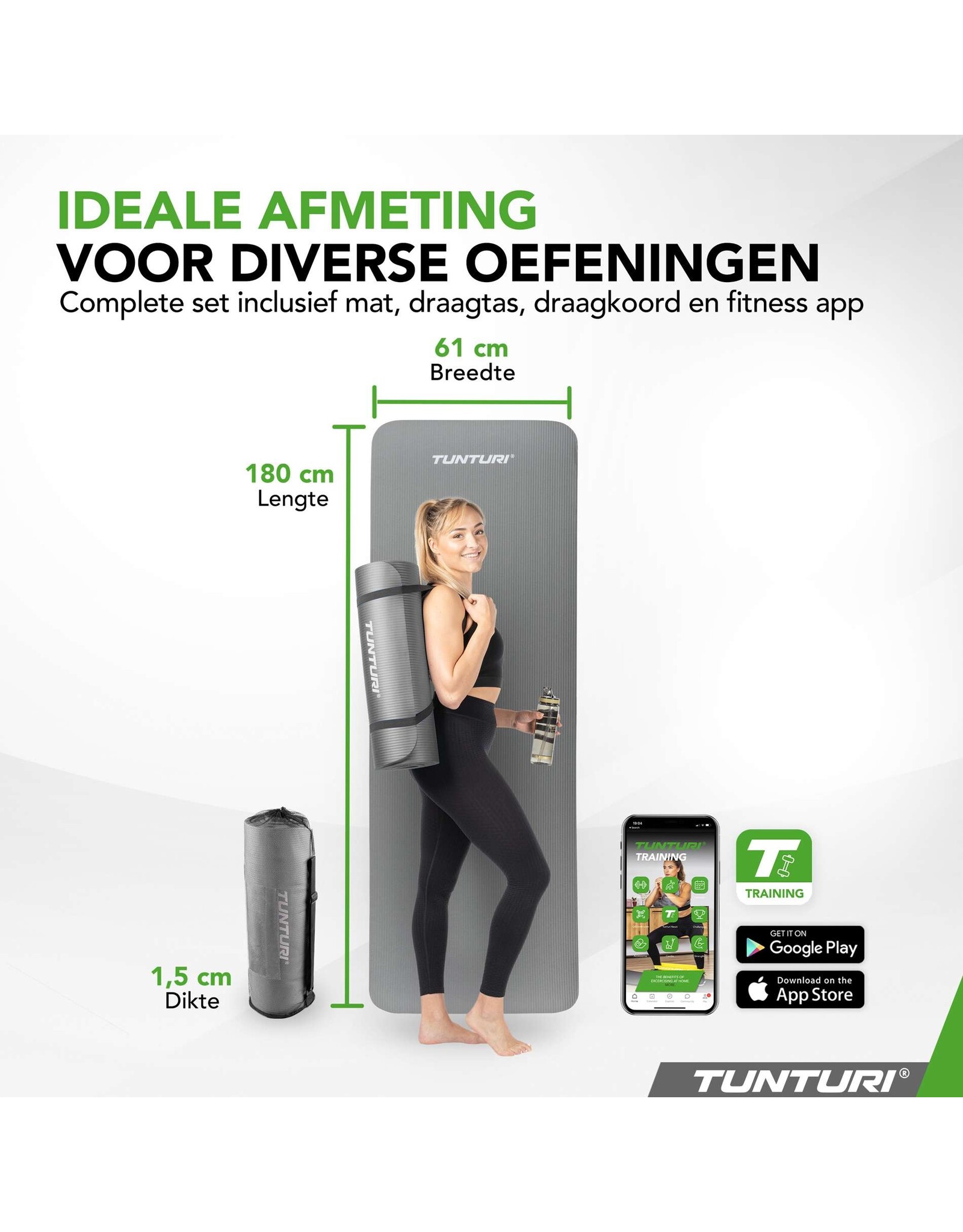 Tunturi Tunturi Fitnessmat NBR, Grey