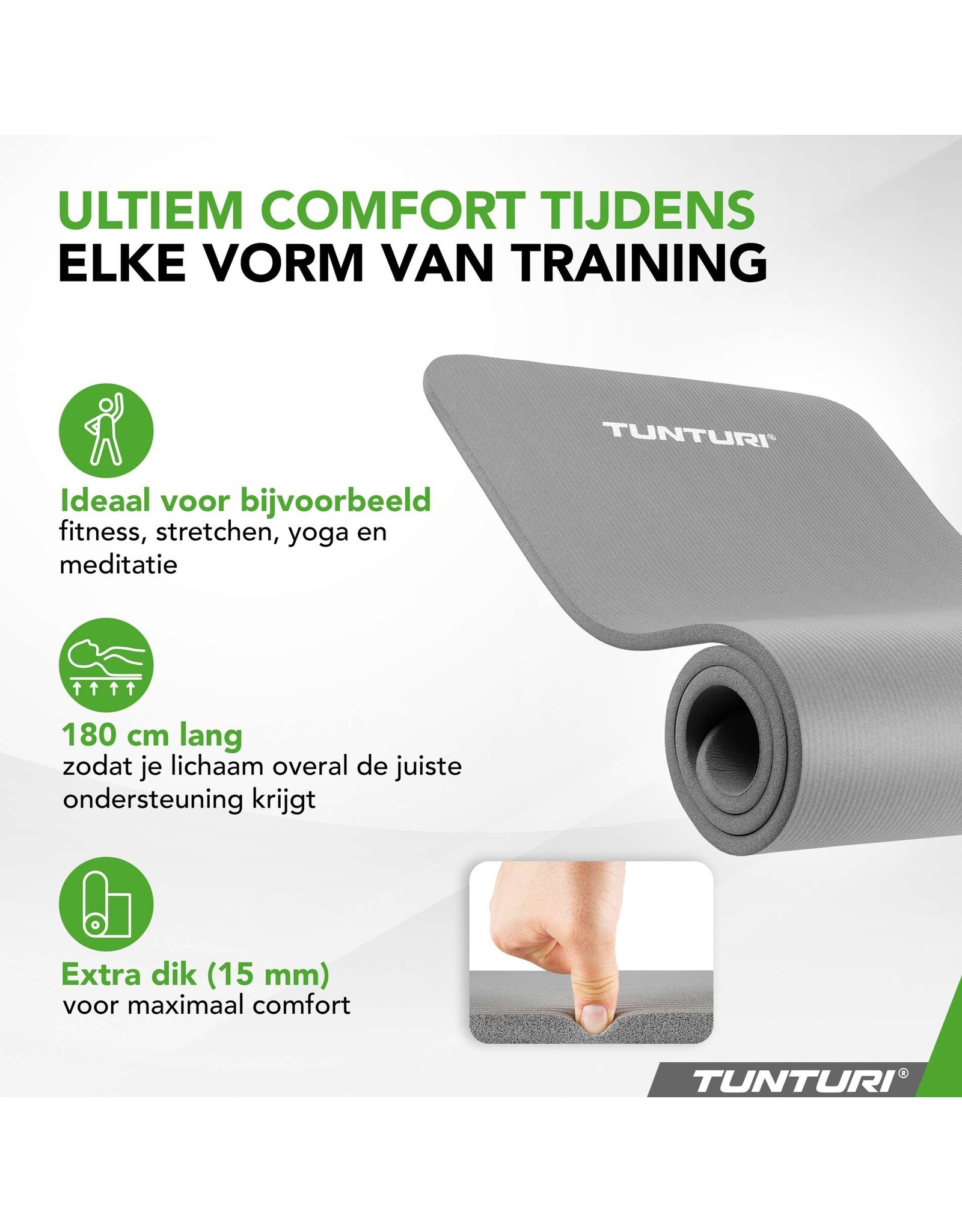 Tunturi Tunturi Fitnessmat NBR, Grey