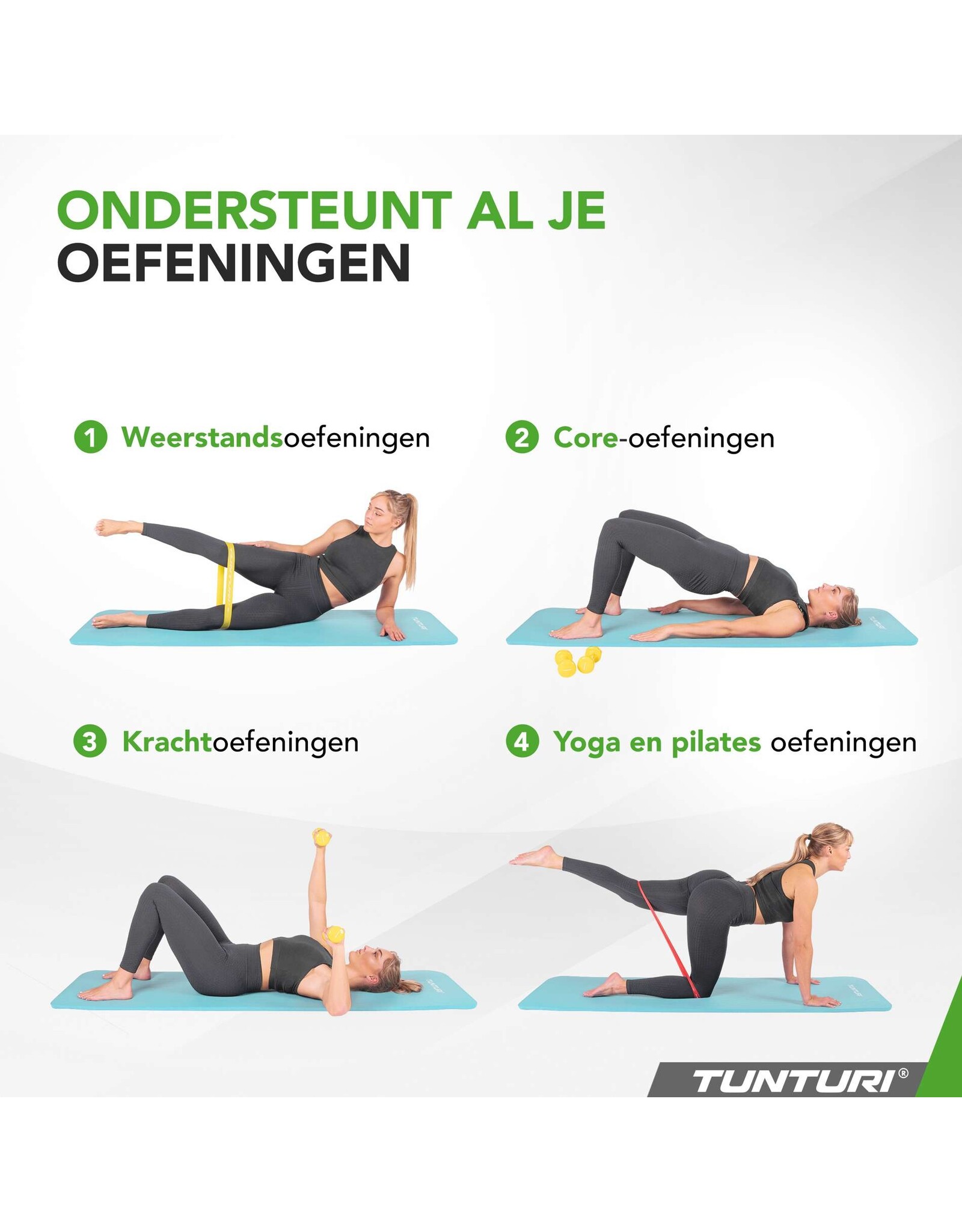 Tunturi Tunturi Fitnessmat NBR, Light Blue